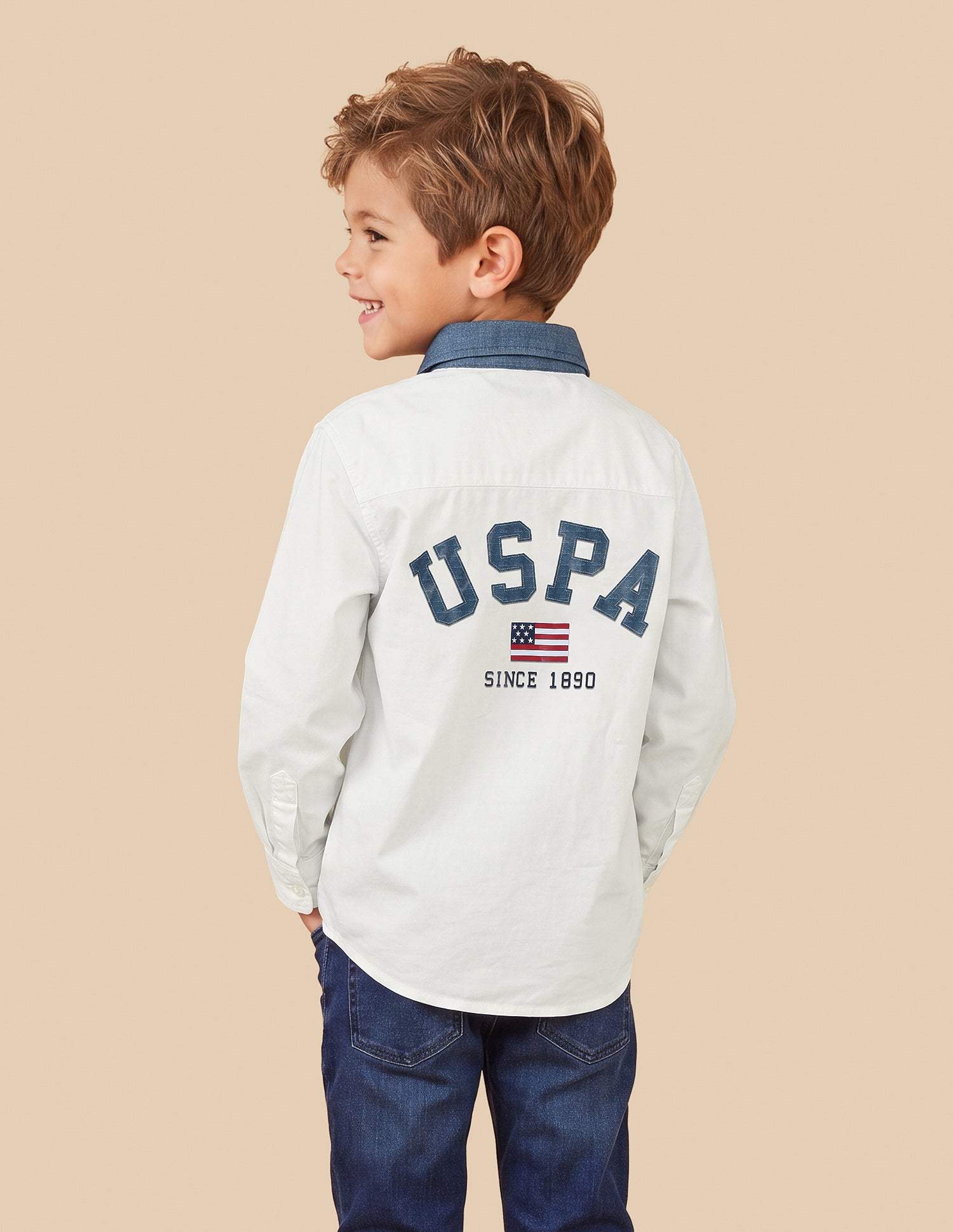 Solid Boxy Fit Shirt White - U.S. Polo Assn. India | Large