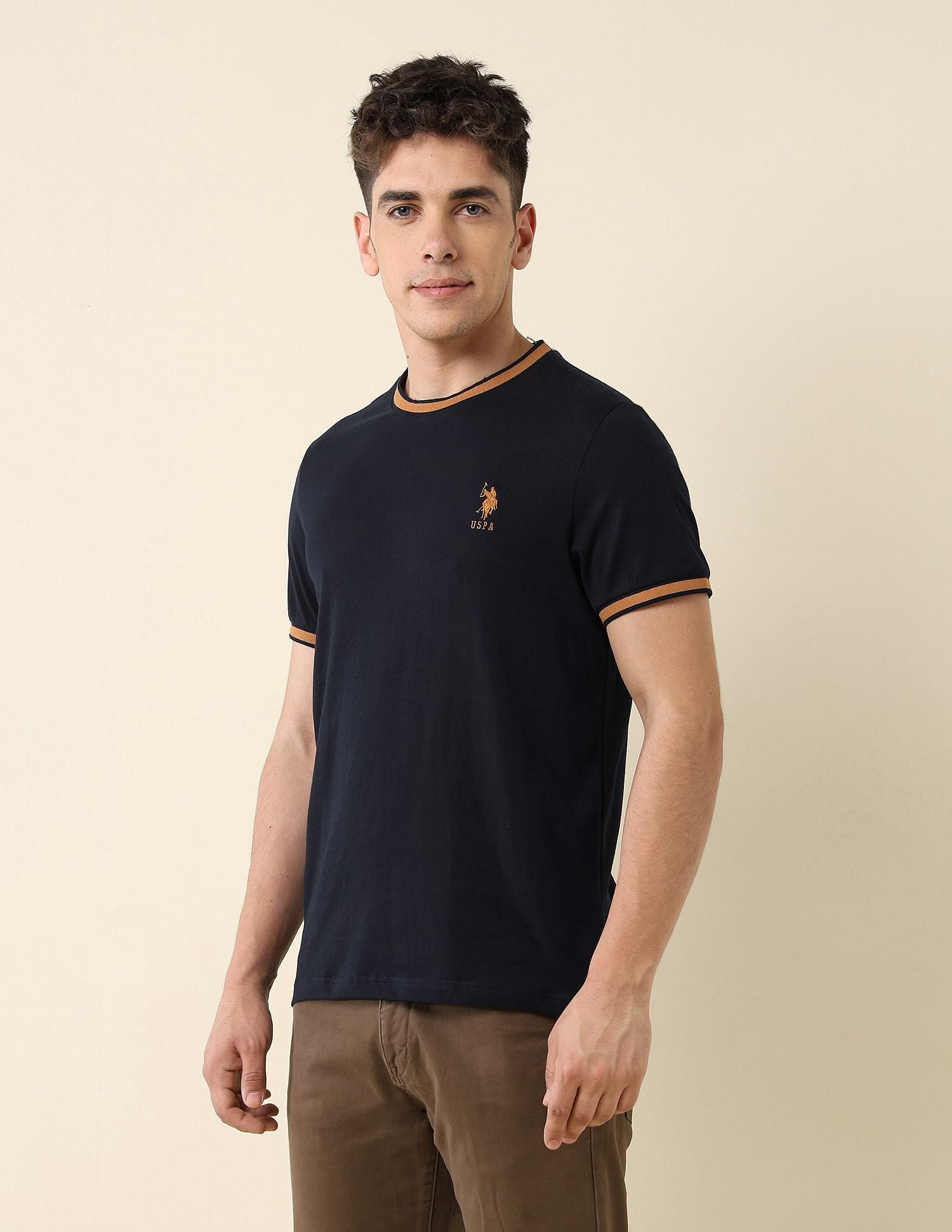 Solid Slim Fit T-Shirt Navy - U.S. Polo Assn. India | Large