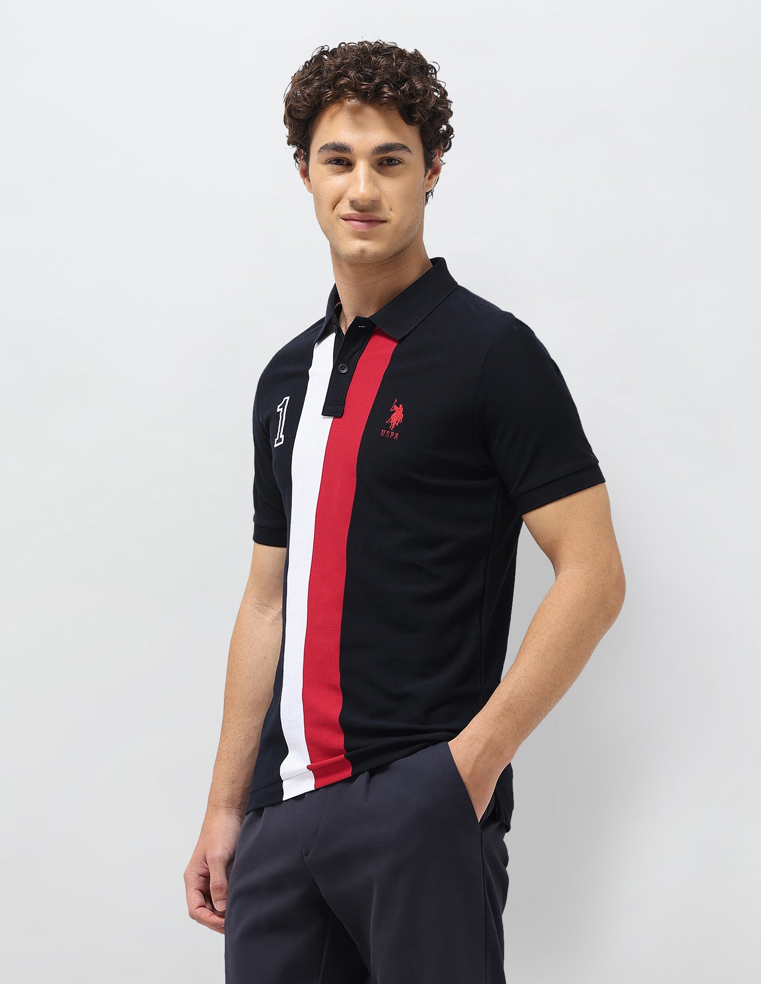 Colourblocked Slim Fit Polo Shirt Navy - U.S. Polo Assn. India | Large