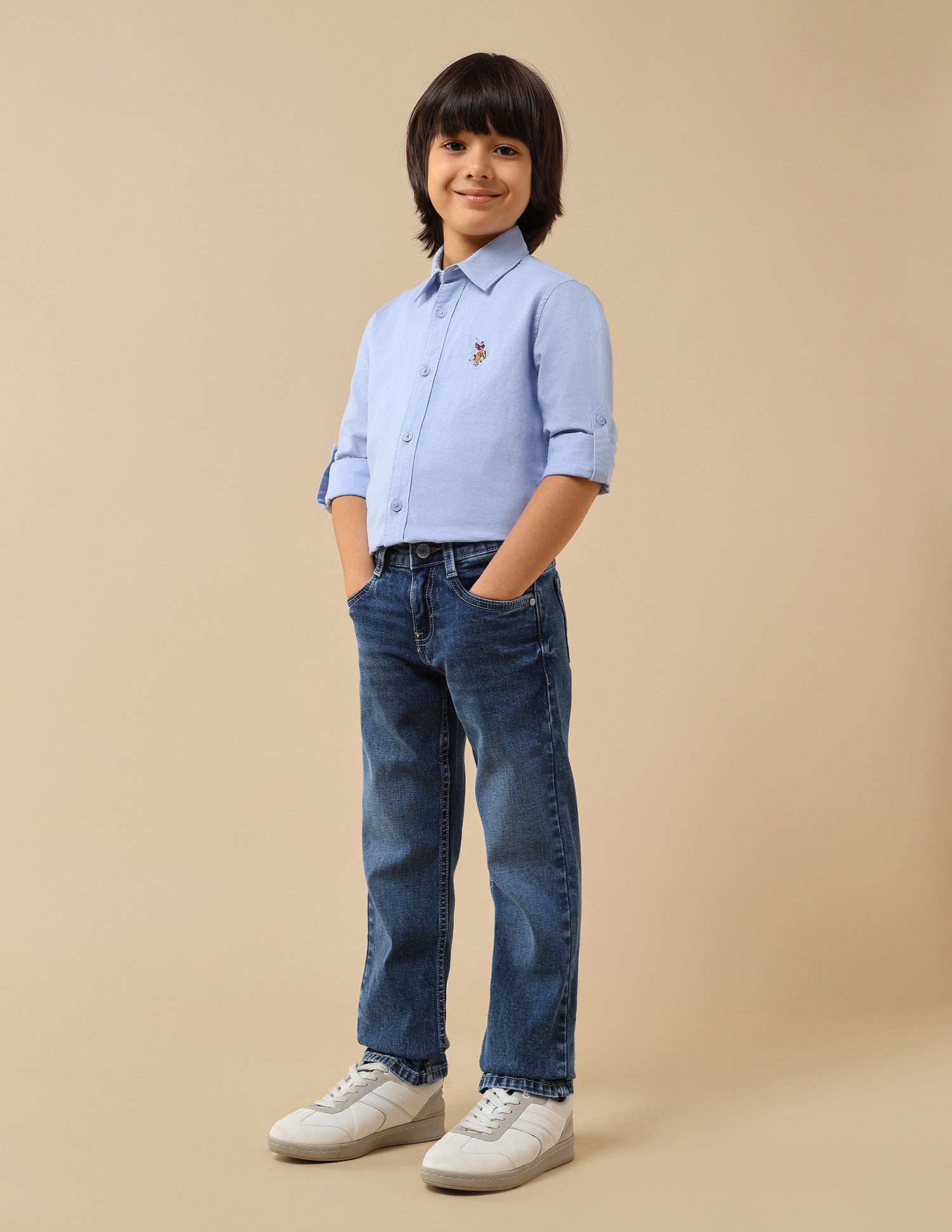 Boys Relaxed Fit Whiskered Jeans Wash - U.S. POLO ASSN. | Large