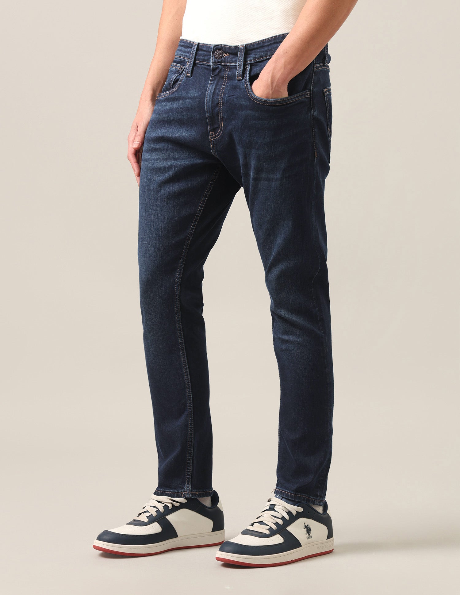 Henry Tapered Fit Blue Jeans Dark Blue - U.S. Polo Assn. India | Large