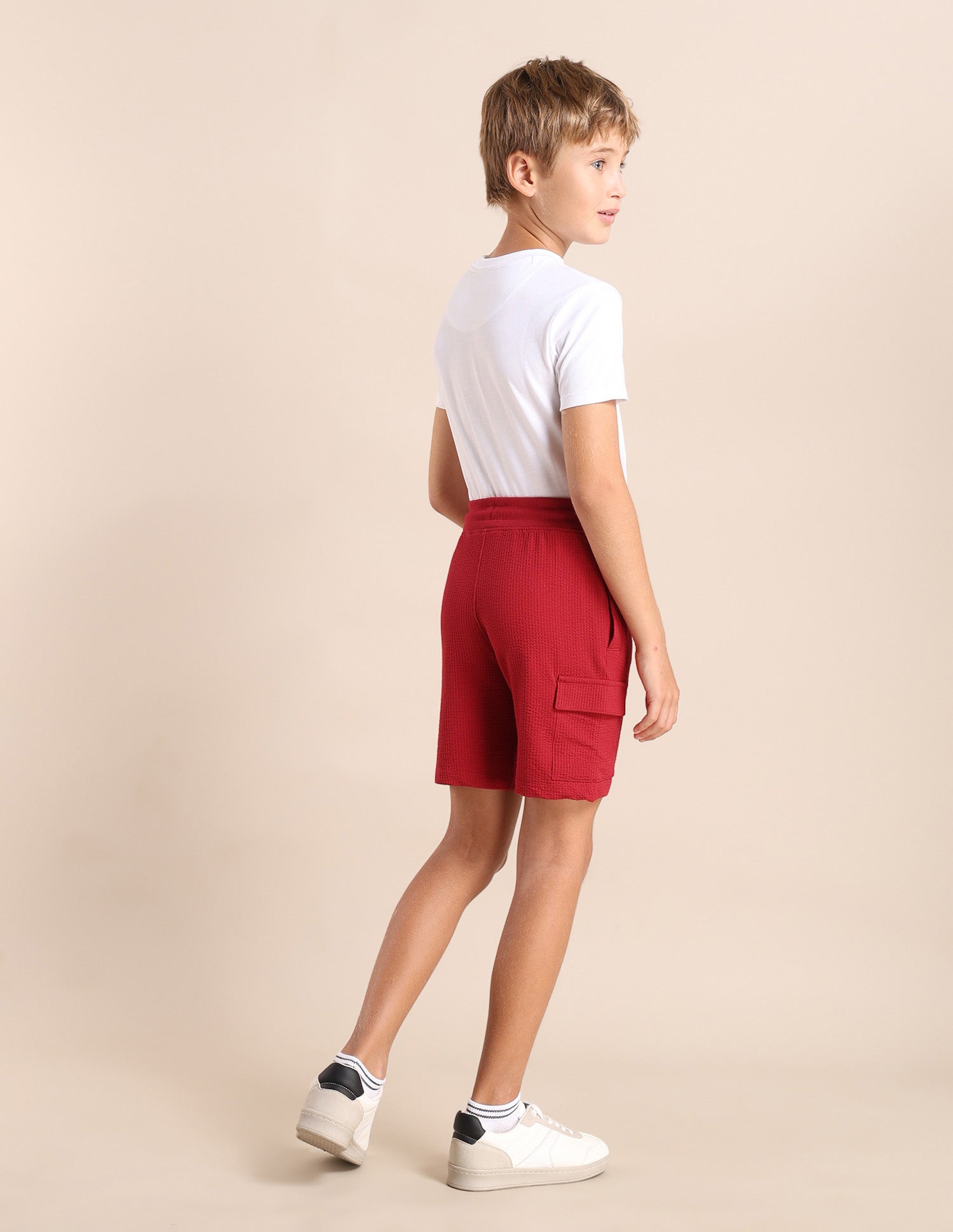 Boys Textured Shorts Medium Red - U.S. POLO ASSN. | Large