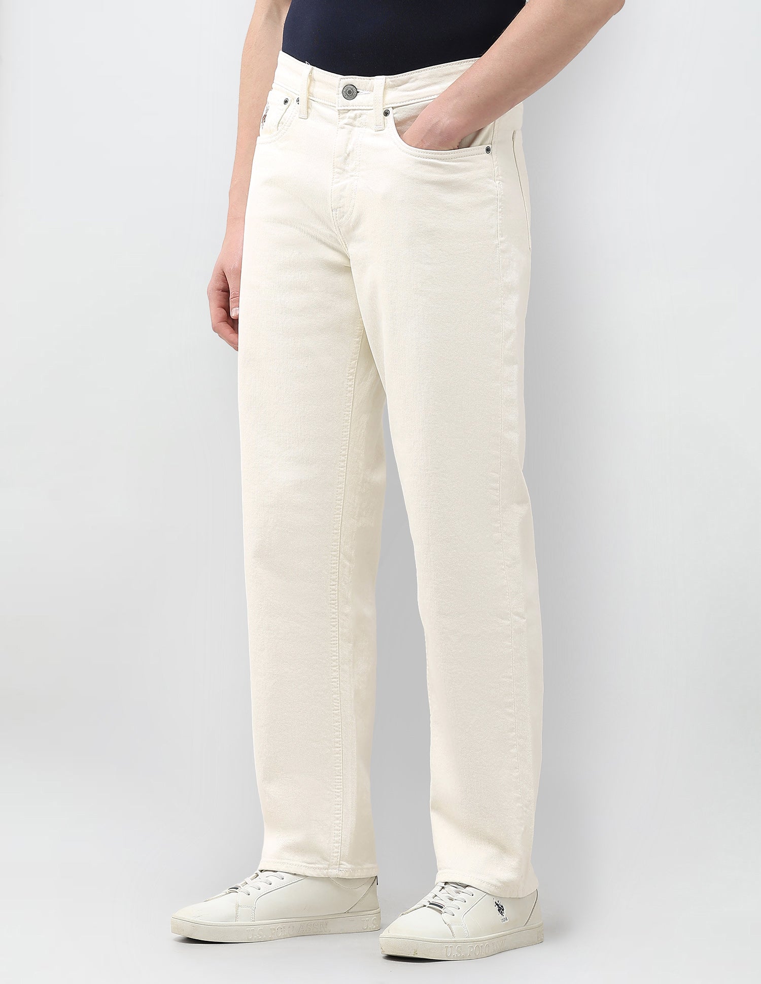 Shawn Relaxed Fit White Jeans Off White - U.S. Polo Assn. India | Large