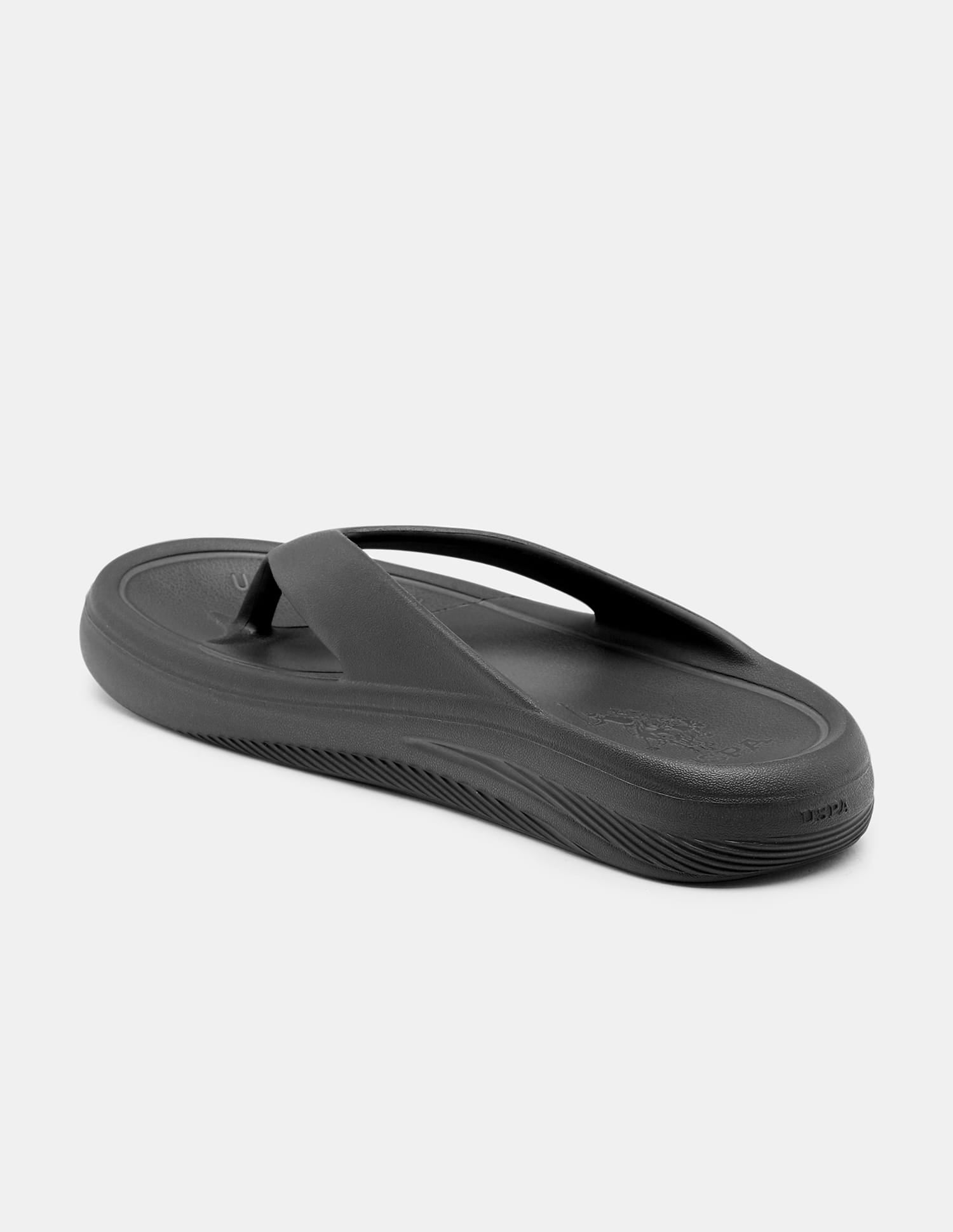 Men Cole V-Strap Flip Flops Black - U.S. Polo Assn. India | Large