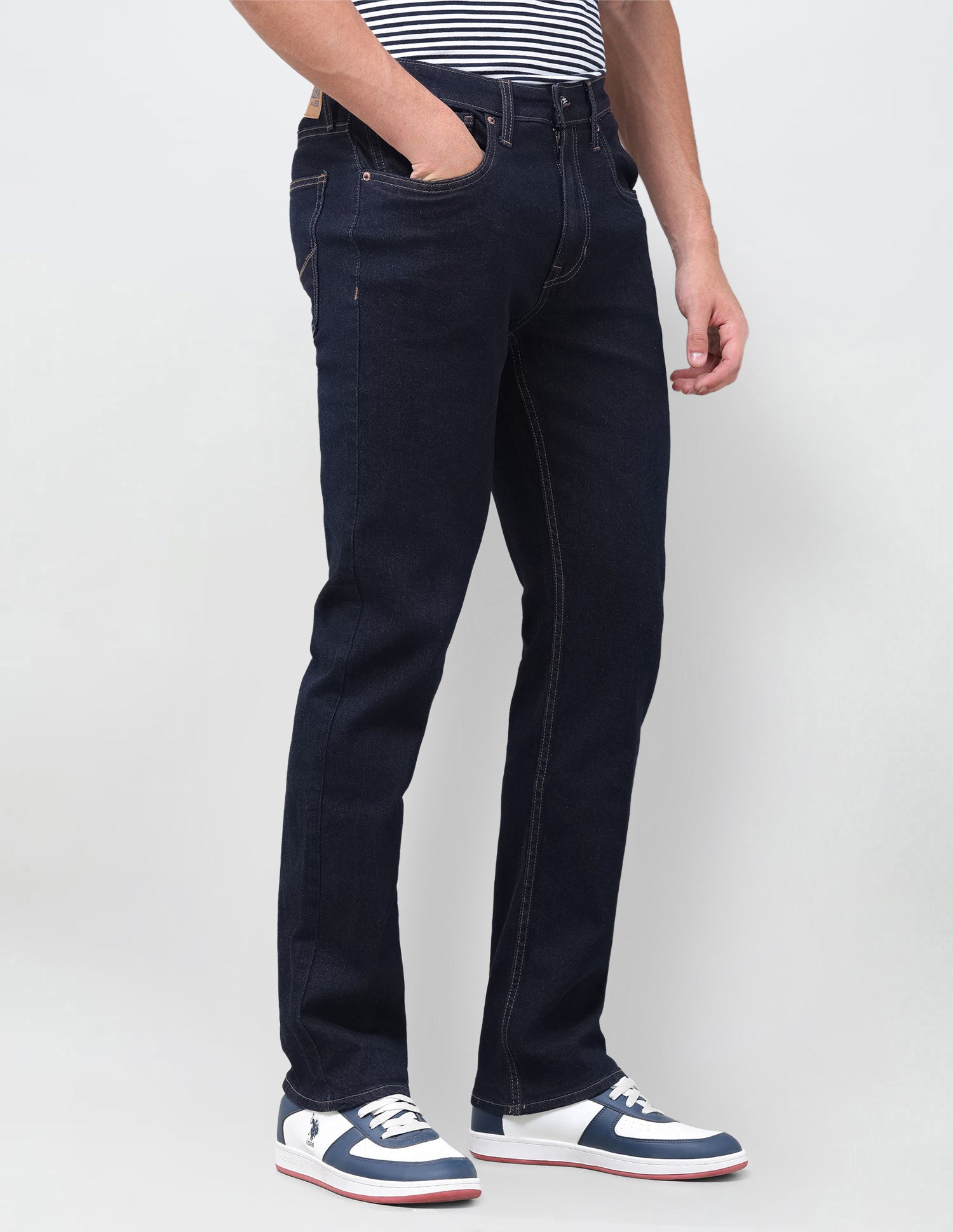 Harold Slim Straight Fit Blue Jeans Dark Indigo - U.S. Polo Assn. India | Large