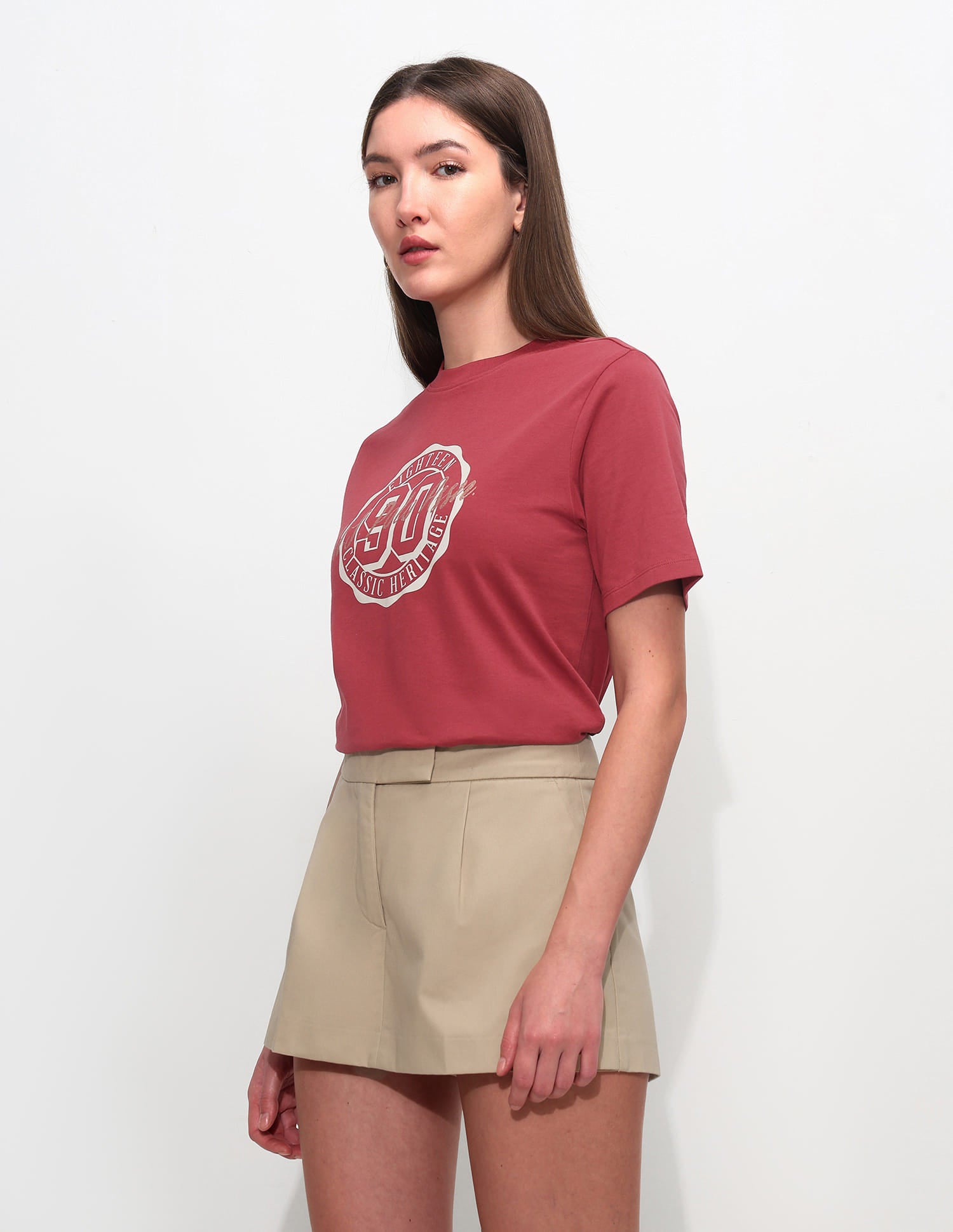 Boxy Fit Brand Printed T-Shirt Red - U.S. Polo Assn. India | Large