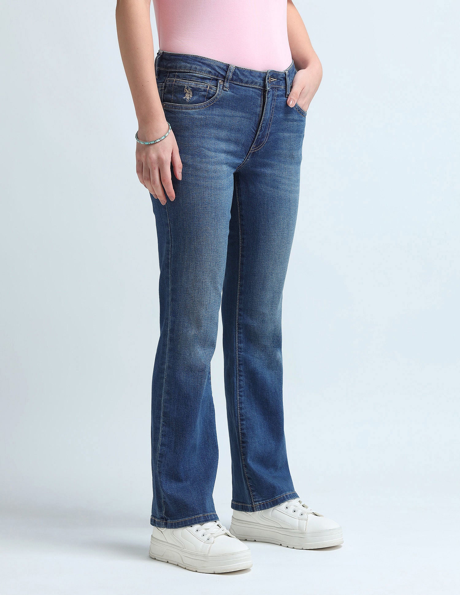 Skinny Bootcut Fit Blue Jeans Blue - U.S. POLO ASSN. | Large