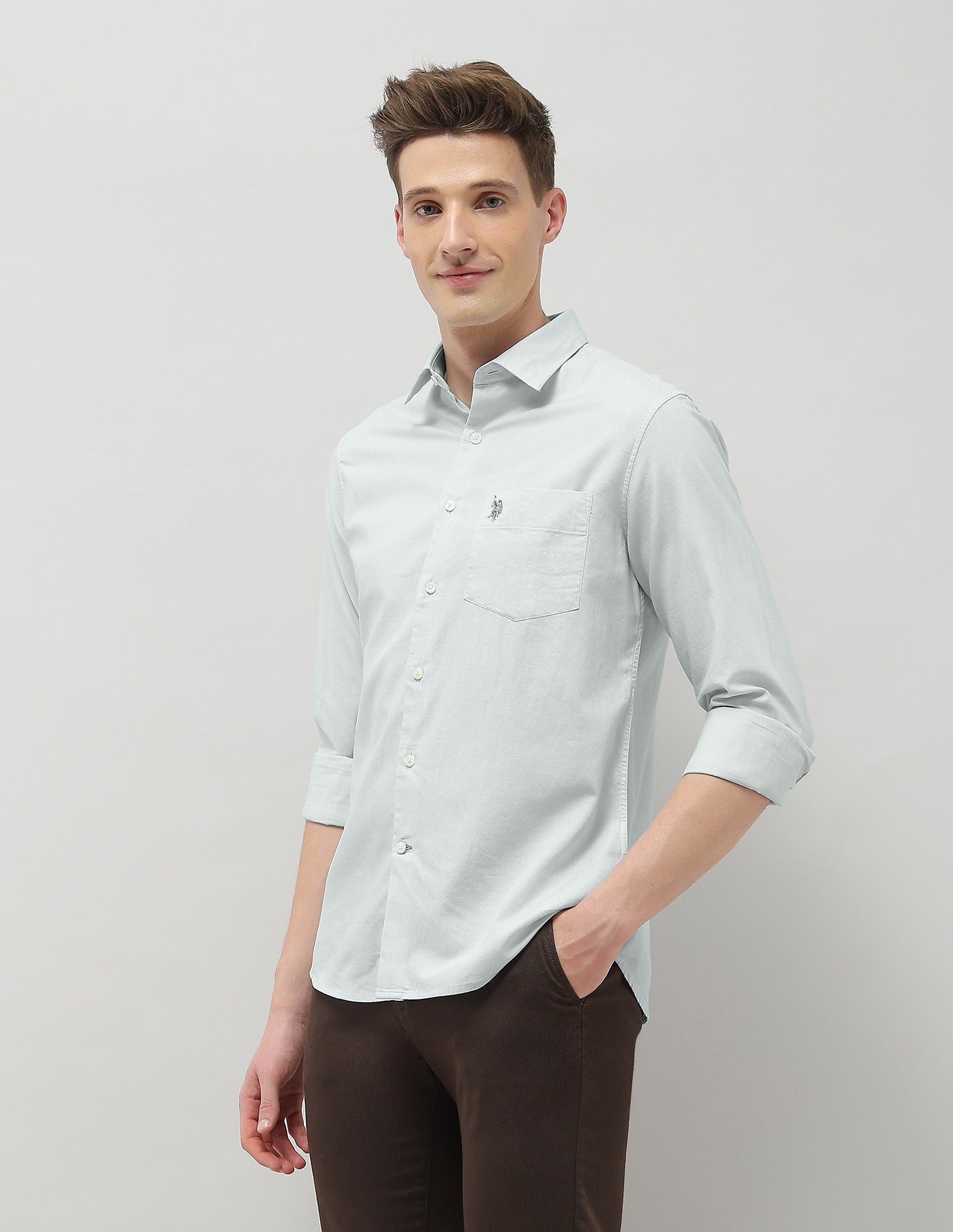 Casa De Campo Regular Fit Shirt Light Green - U.S. Polo Assn. India | Large