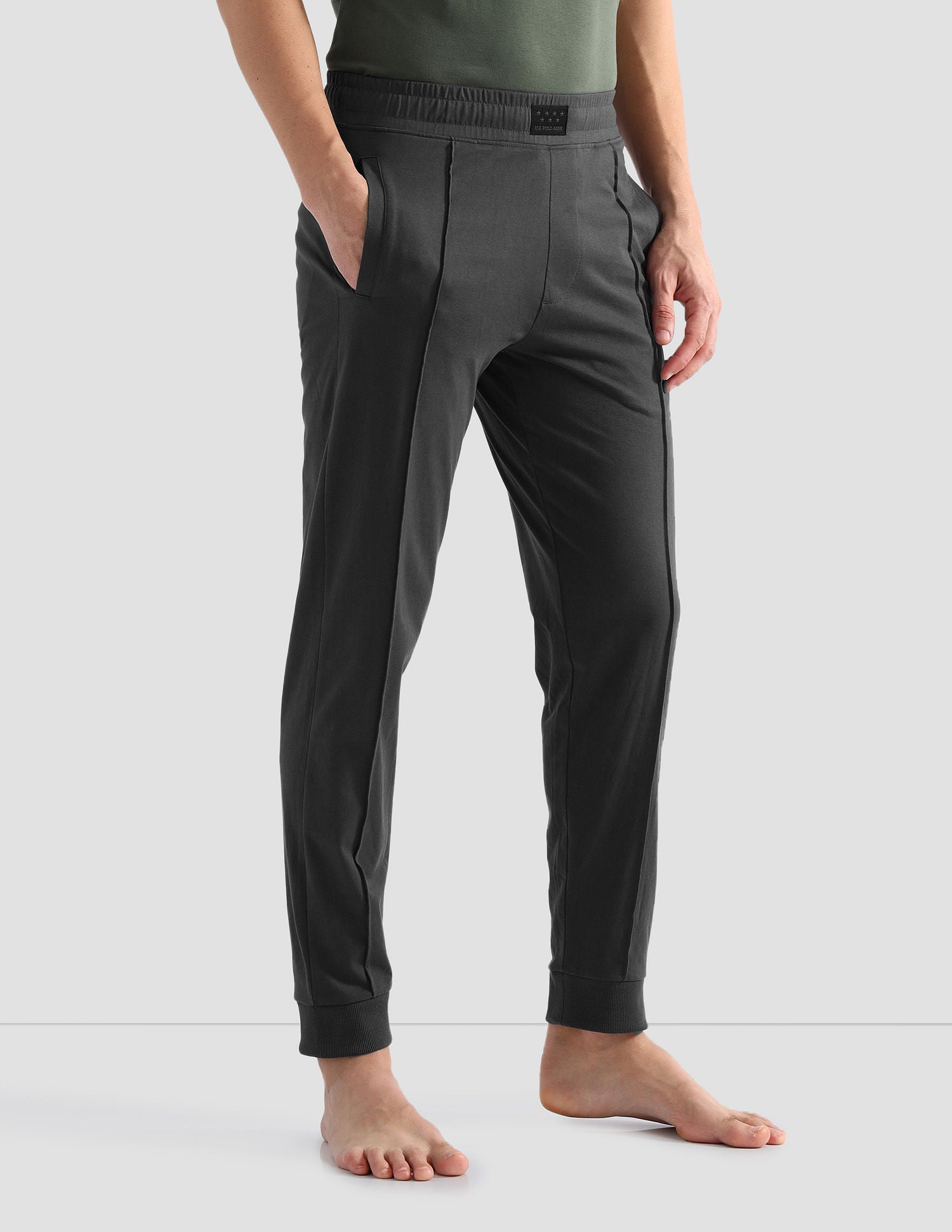 Solid Comfort Fit OJ006 Lounge Joggers - Pack Of 1 Medium Grey - U.S. POLO ASSN. | Large