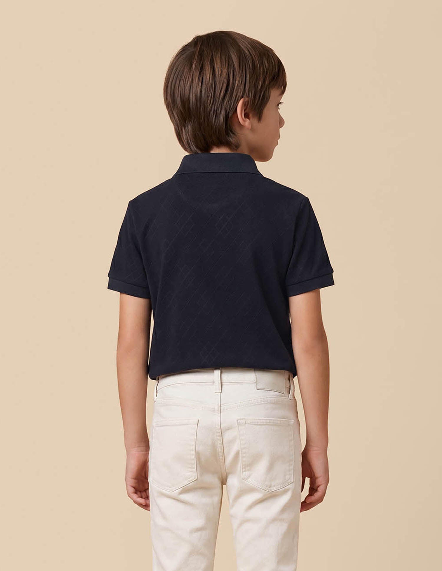 Geometric Self Design Regular Fit Polo Shirt Navy - U.S. Polo Assn. India | Large