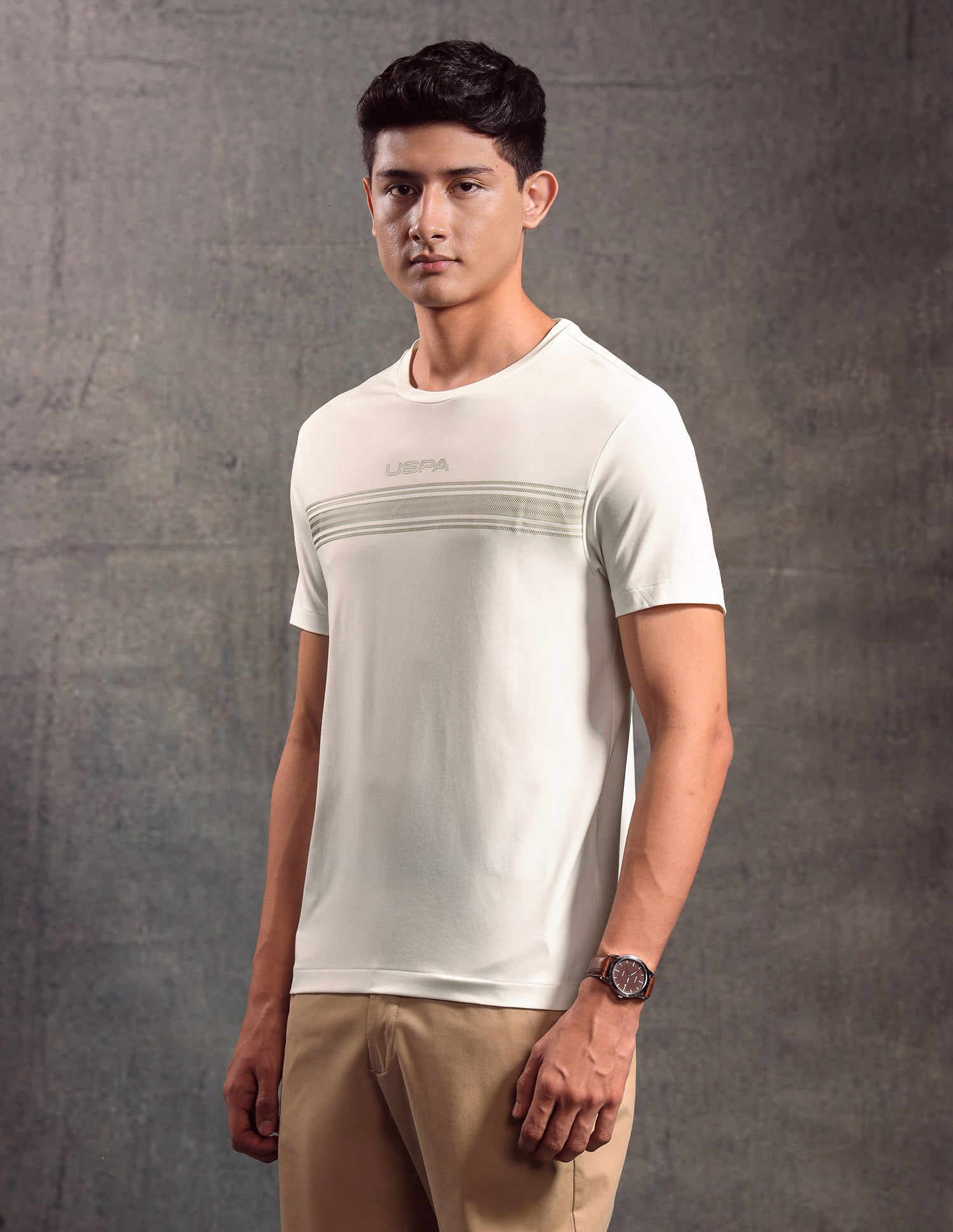 Horizontal Striped Regular Fit T-shirt Ivory - U.S. POLO ASSN. | Large