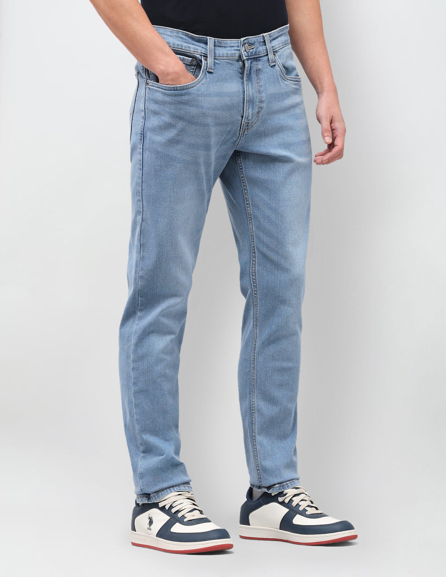 Solid Slim Fit Jeans Blue - U.S. Polo Assn. India | Large
