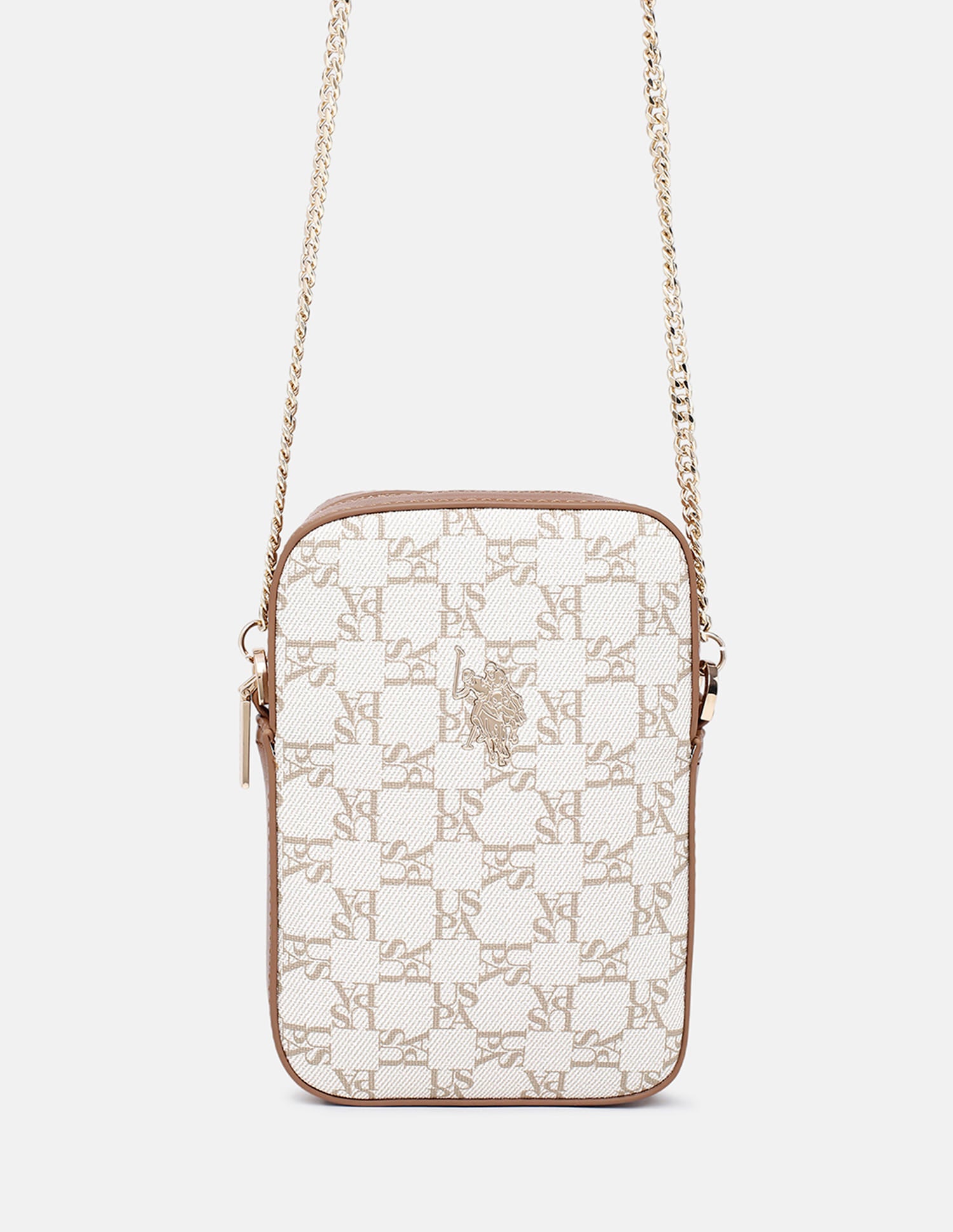 Cruz Monogram Crossbody Bag Beige - U.S. Polo Assn. India | Large