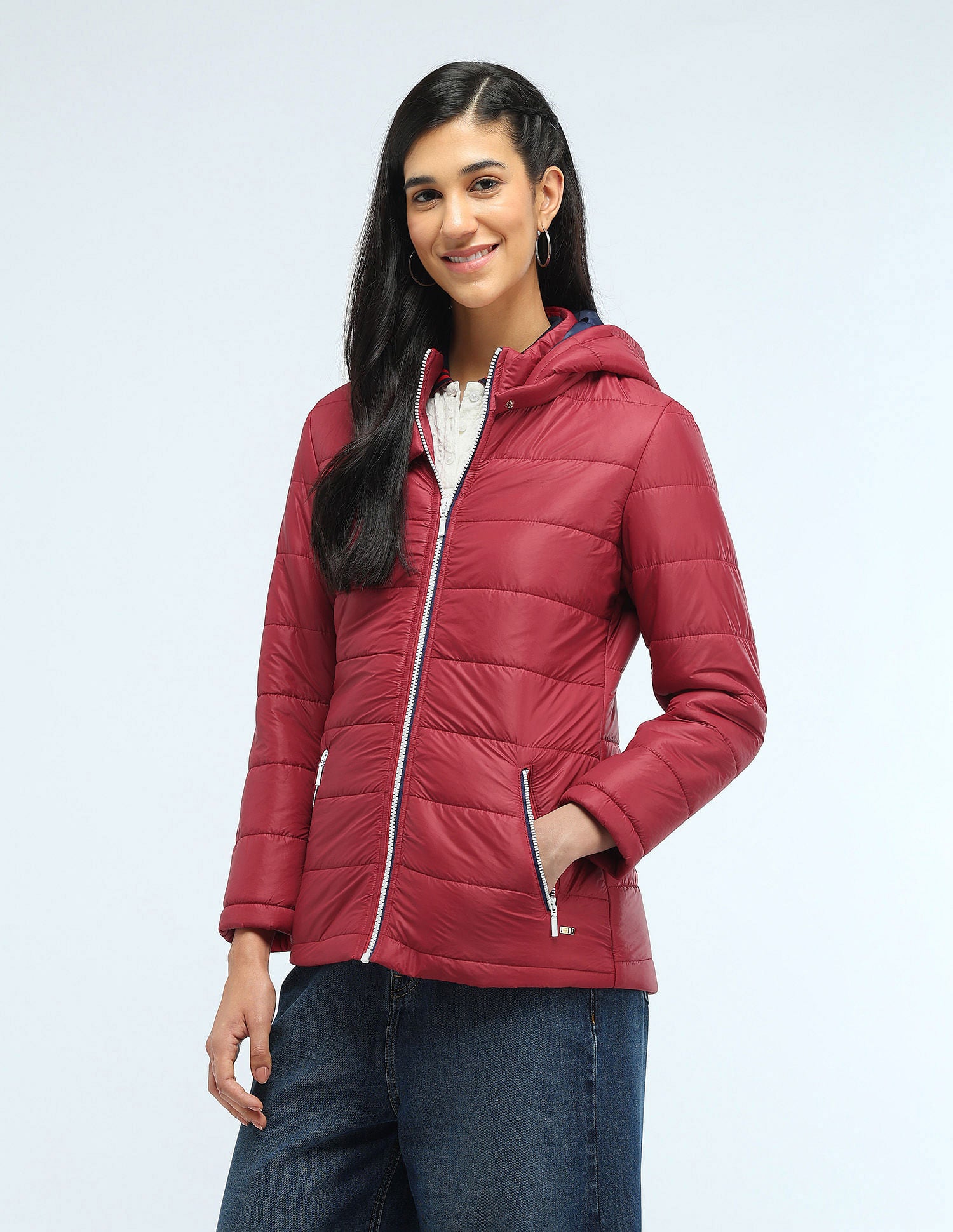 Hooded Solid Padded Jacket Maroon - U.S. POLO ASSN. | Large