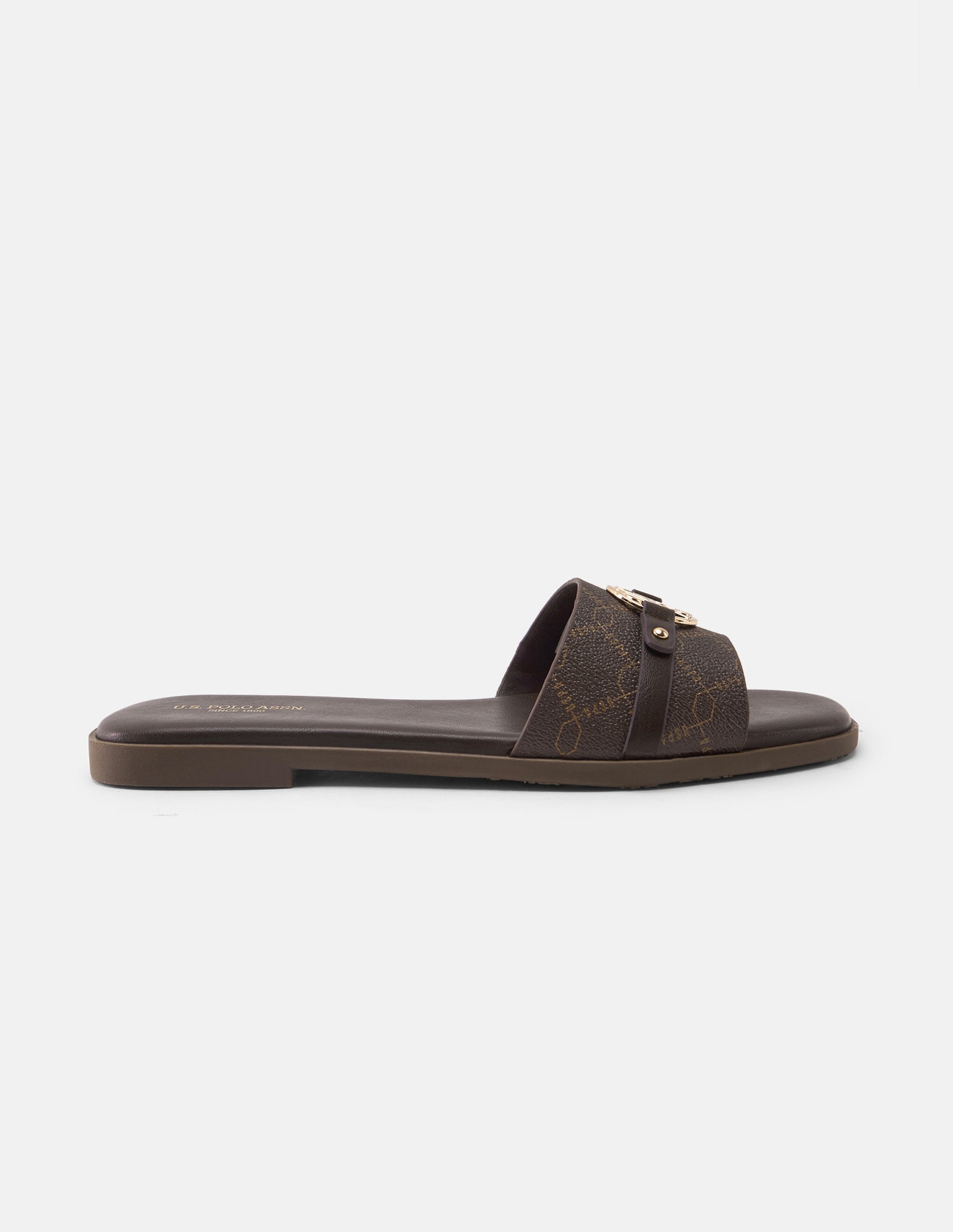 Adara Monogram Sandals Dark Brown - U.S. Polo Assn. India | Large