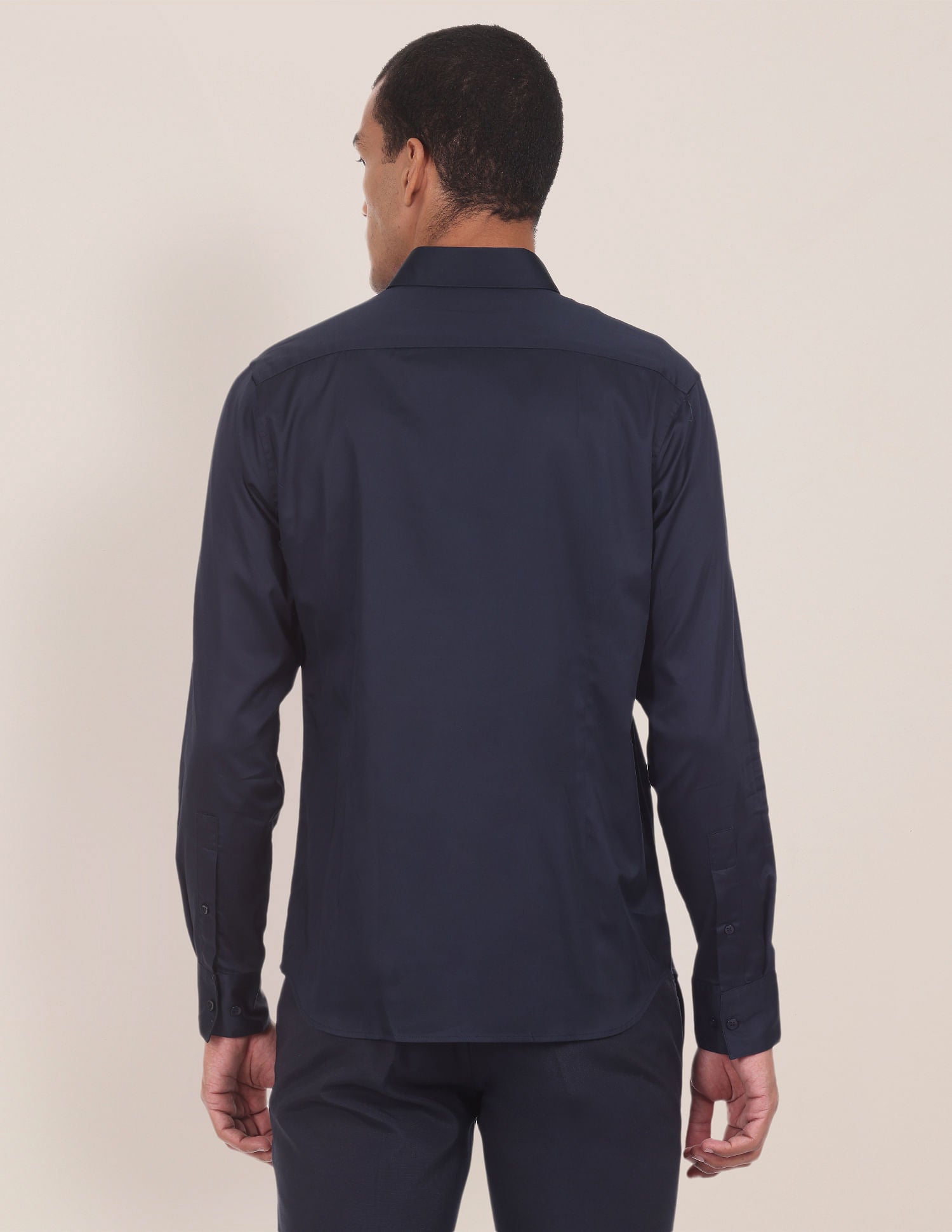 Barrel Cuff Cotton Stretch Shirt Navy - U.S. POLO ASSN. | Large