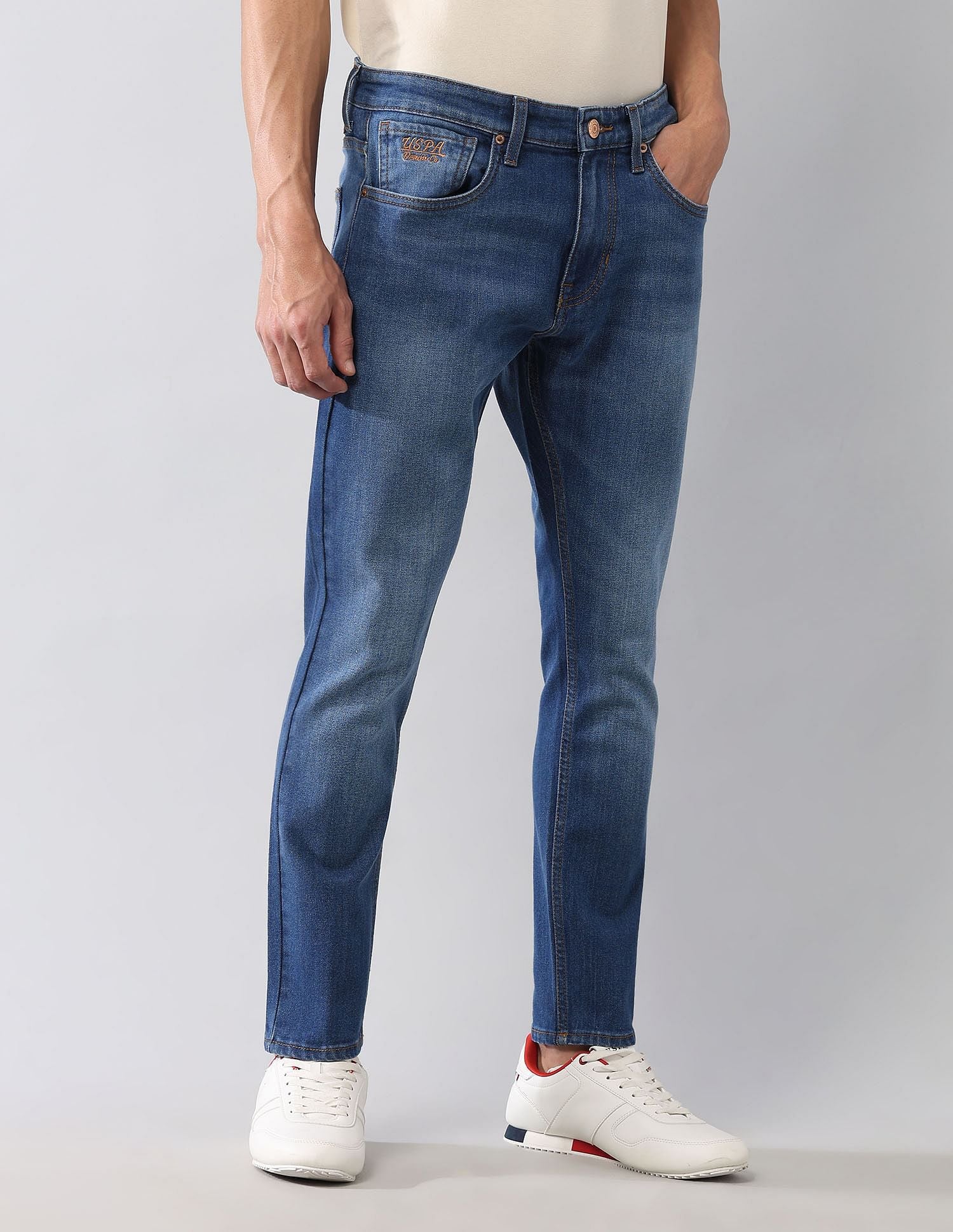 Henry Skinny Cropped Fit Blue Jeans Blue - U.S. POLO ASSN. | Large