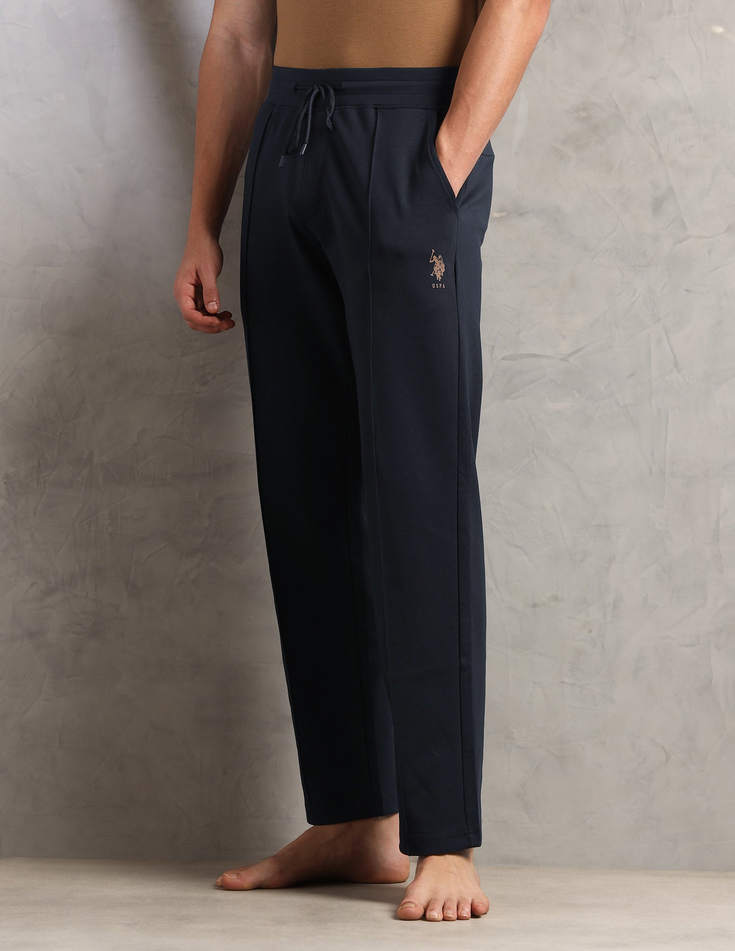 Cotton Stretch Mid Rise PR002-PL Lounge Pants - Pack Of 1 Navy - U.S. Polo Assn. India | Large