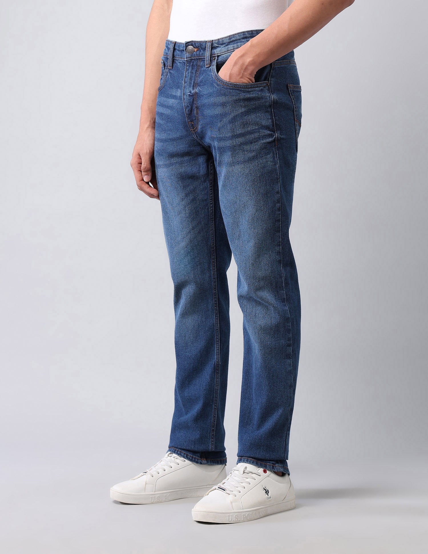 Harold Slim Straight Fit Blue Jeans Blue - U.S. POLO ASSN. | Large