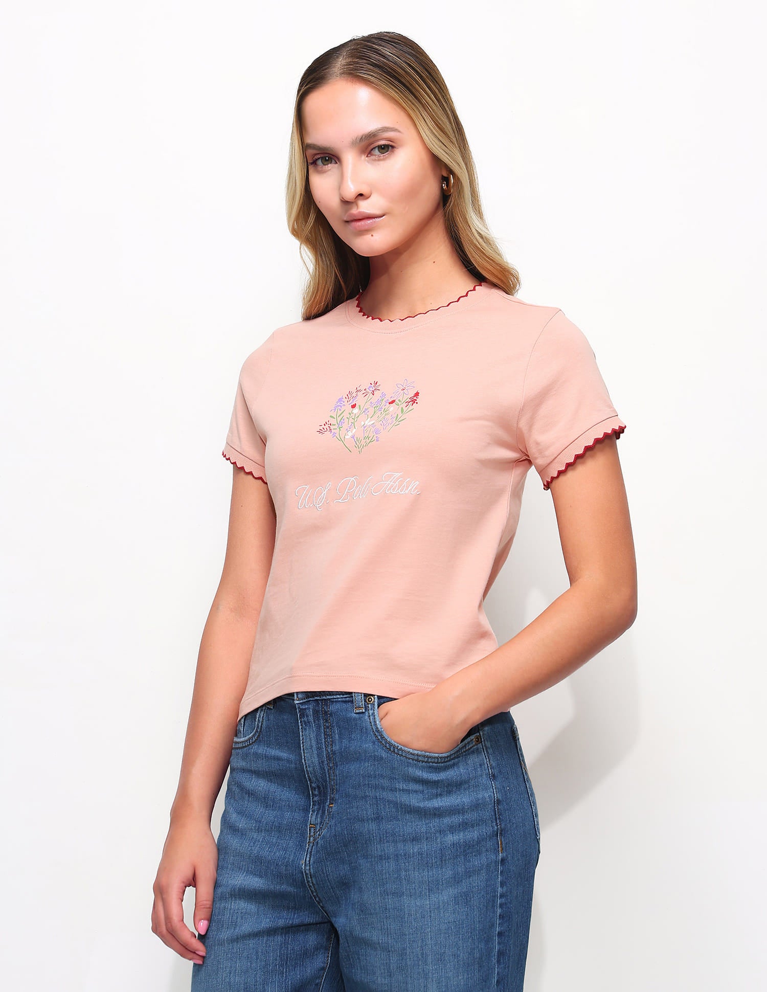 Snug Fit Printed T-Shirt Pink - U.S. Polo Assn. India | Large