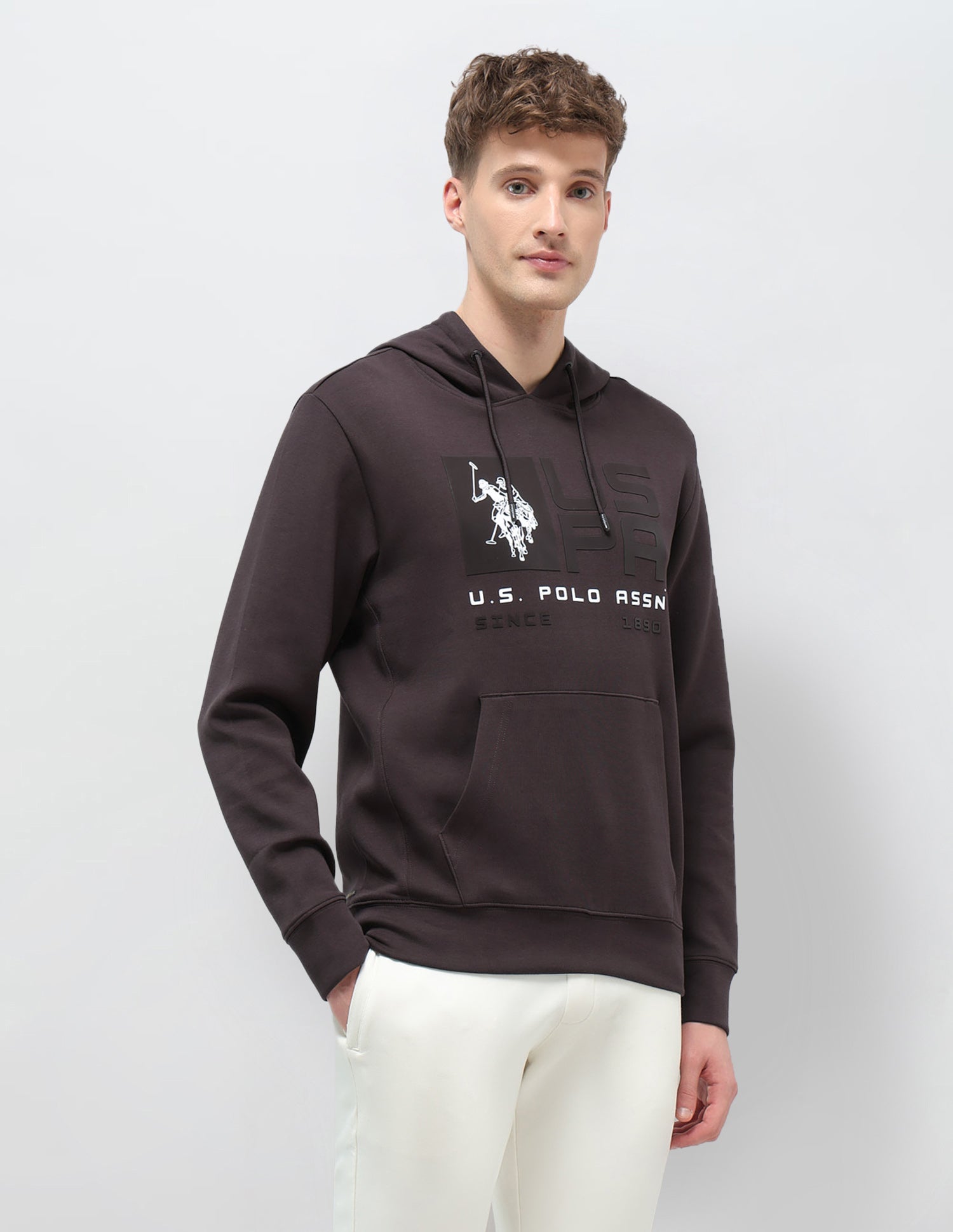 Brand Printed Regular Fit Sweatshirt Dark Brown - U.S. POLO ASSN. | Large