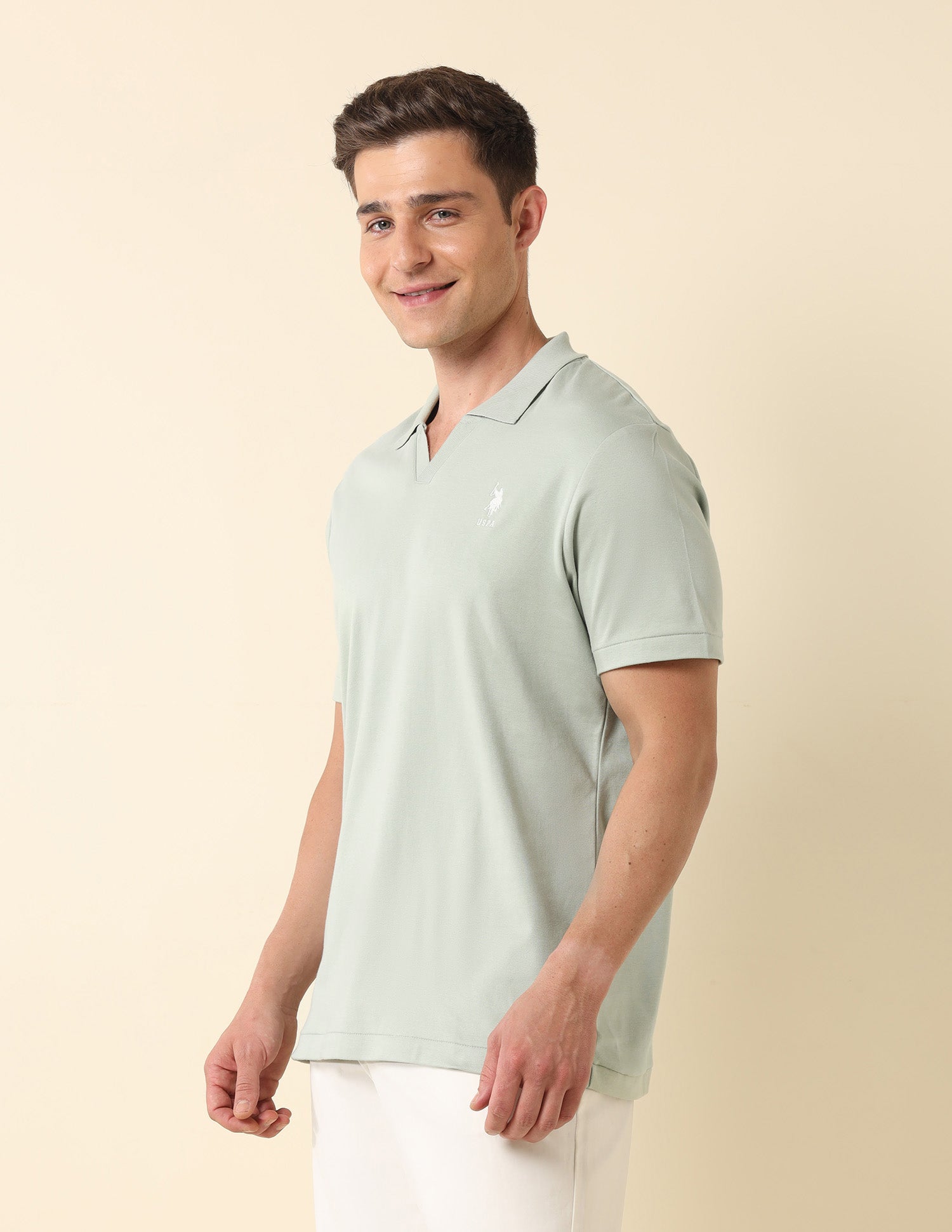 Slim Fit Classic Polo Shirt Light Green - U.S. Polo Assn. India | Large