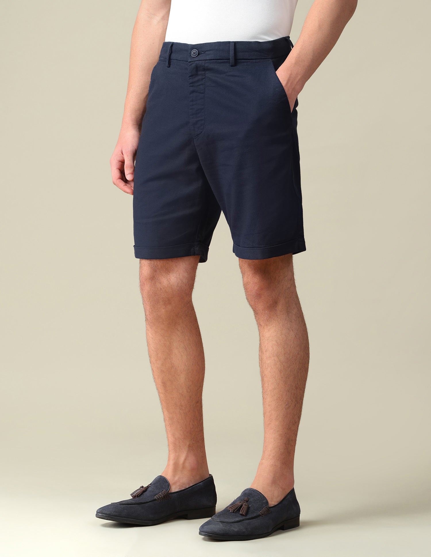 Mid Rise Slim Fit Shorts Navy - U.S. Polo Assn. India | Large