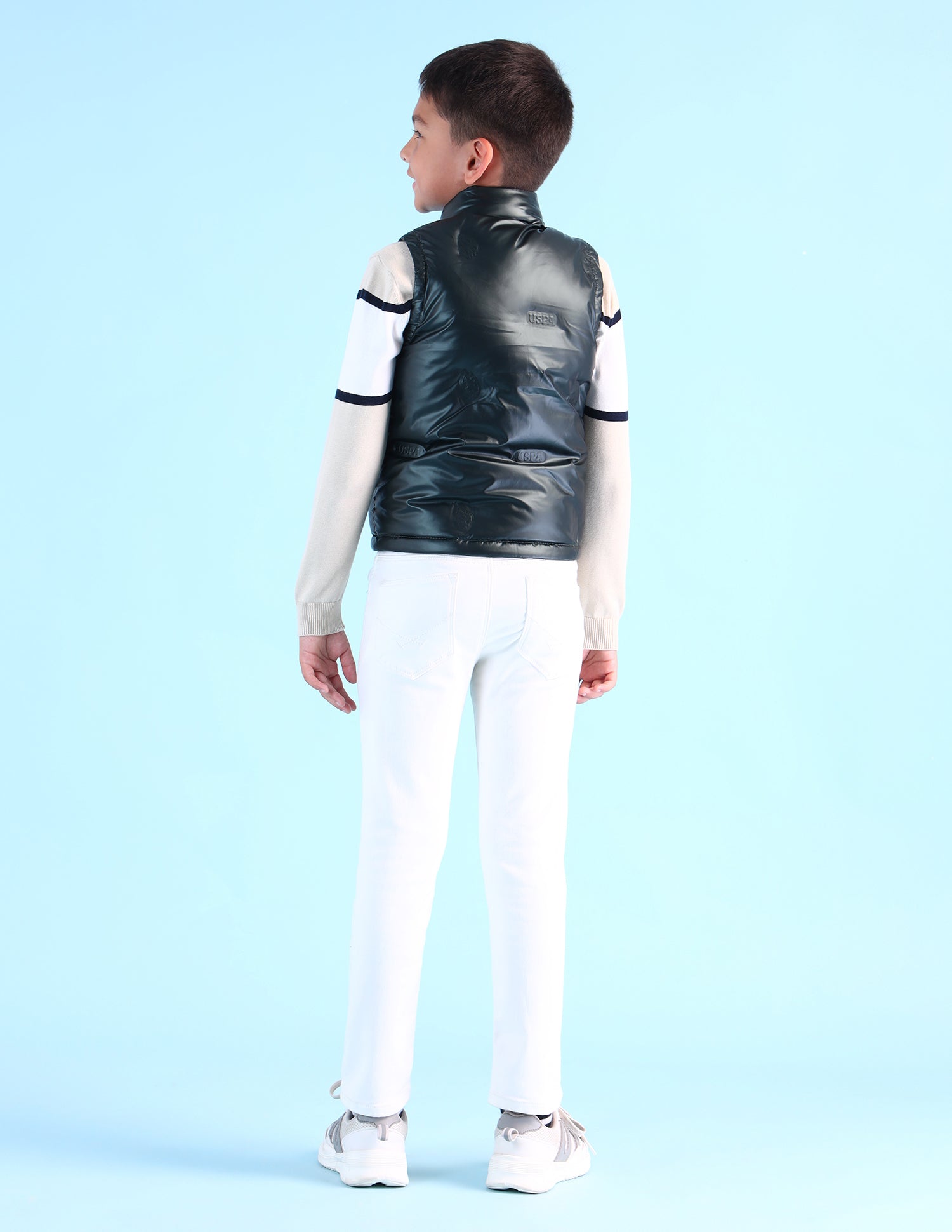 Boys Solid Regular Fit Jacket Green - U.S. POLO ASSN. | Large