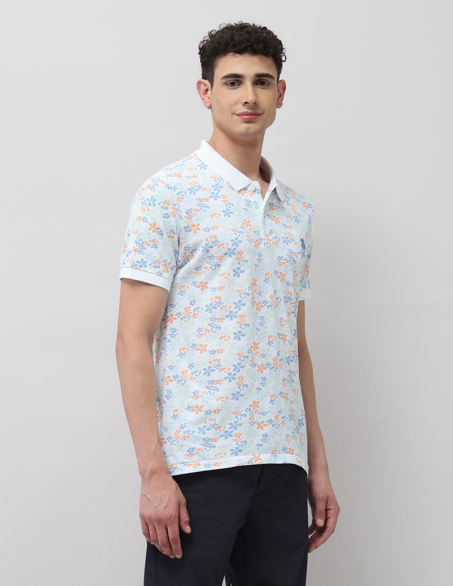 Pure Cotton Slim Fit Polo Shirt White - U.S. Polo Assn. India | Large