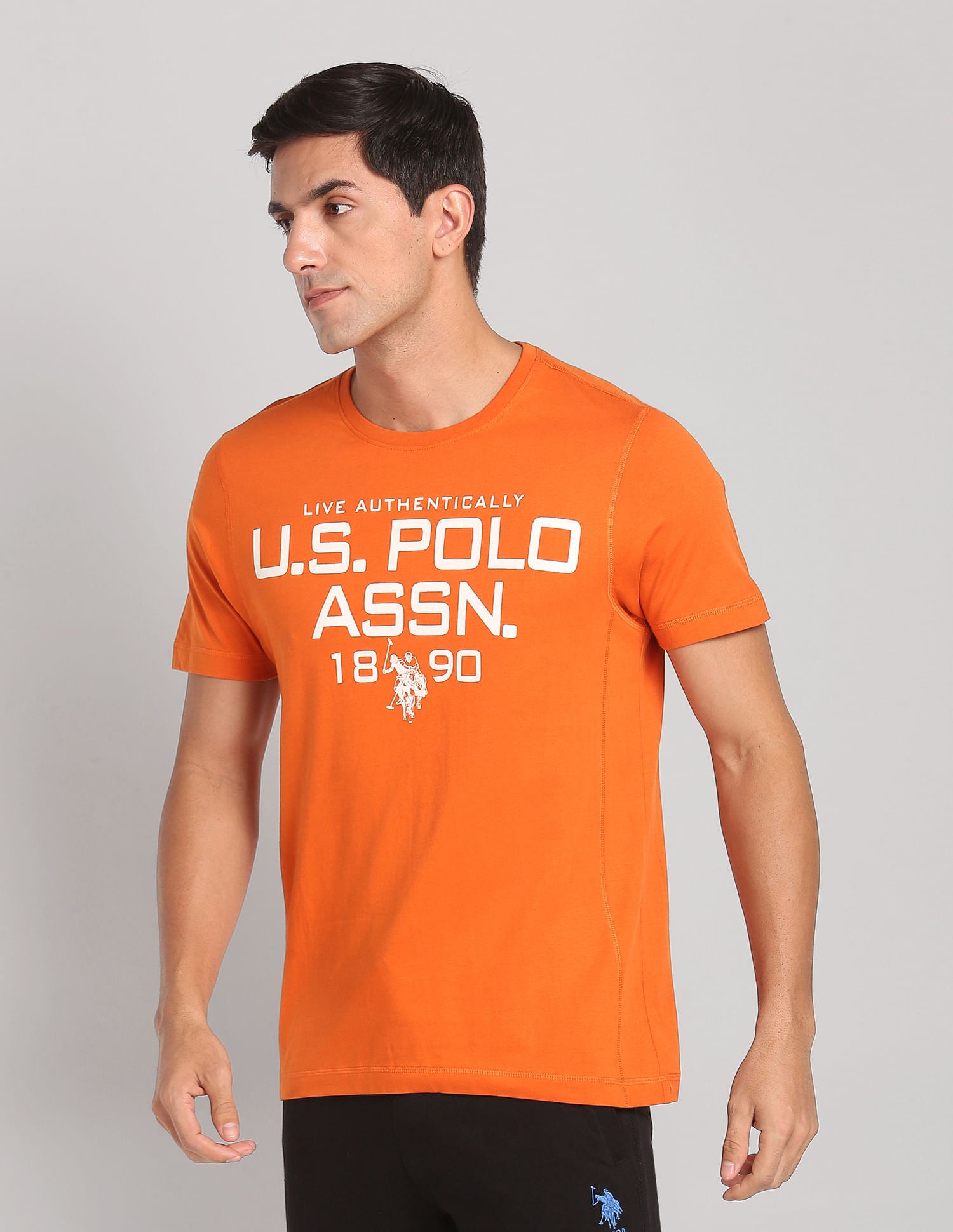 Crew Neck Tri Blend I682 Lounge T-Shirt - Pack Of 1 Orange - U.S. POLO ASSN. | Large