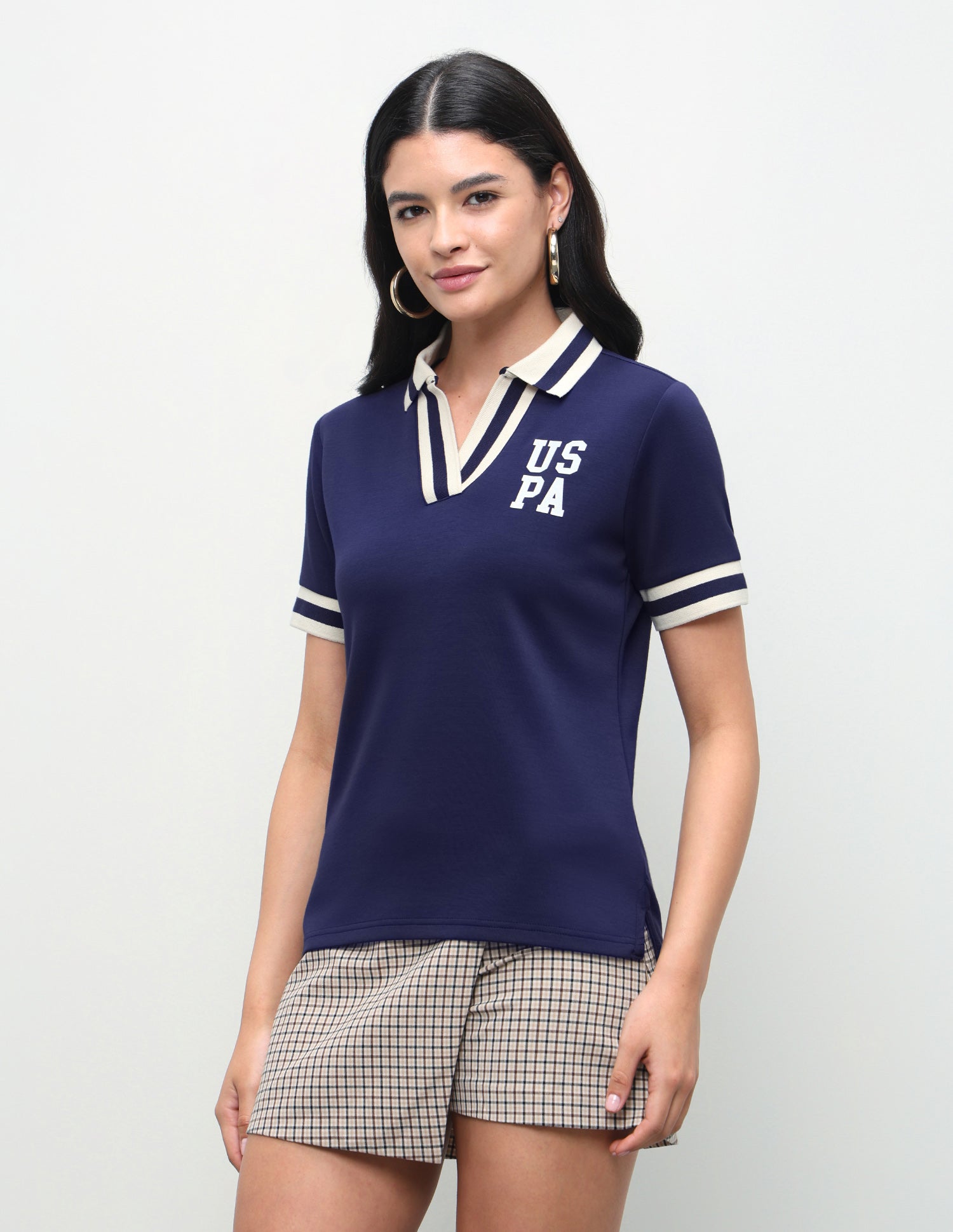 Solid Regular Fit Polo Shirt Dark Blue - U.S. Polo Assn. India | Large