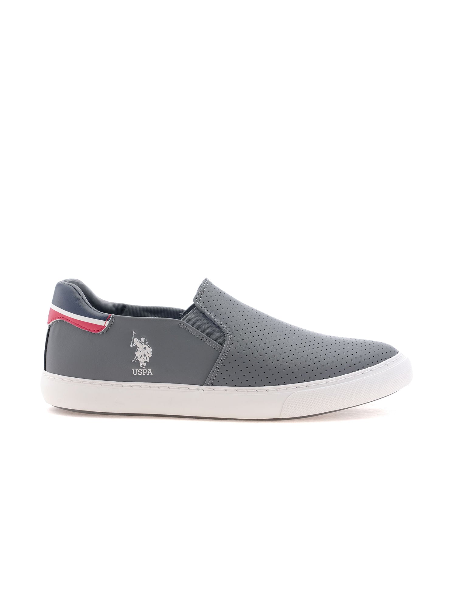 Men Perforated Campbell 2.0 Slip On Shoes Grey - U.S. Polo Assn. India | Large