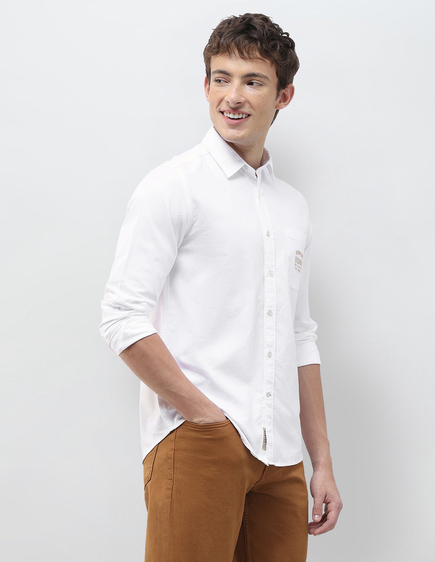 Oxford Regular Fit Shirt White - U.S. Polo Assn. India | Large