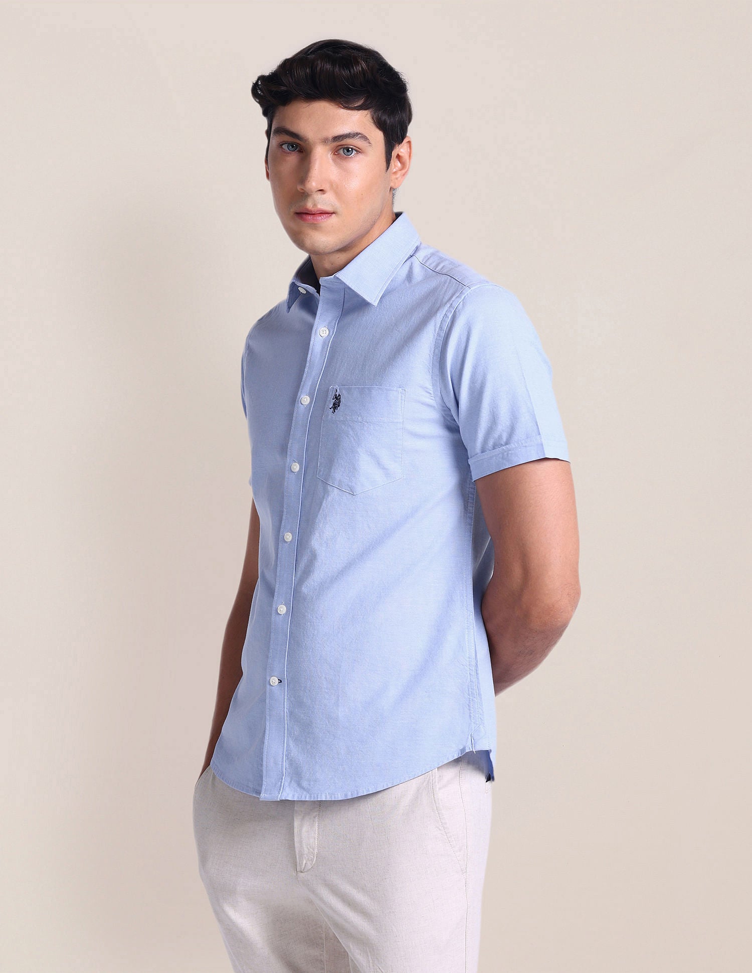 Tailored Fit Oxford Shirt Light Blue - U.S. POLO ASSN. | Large