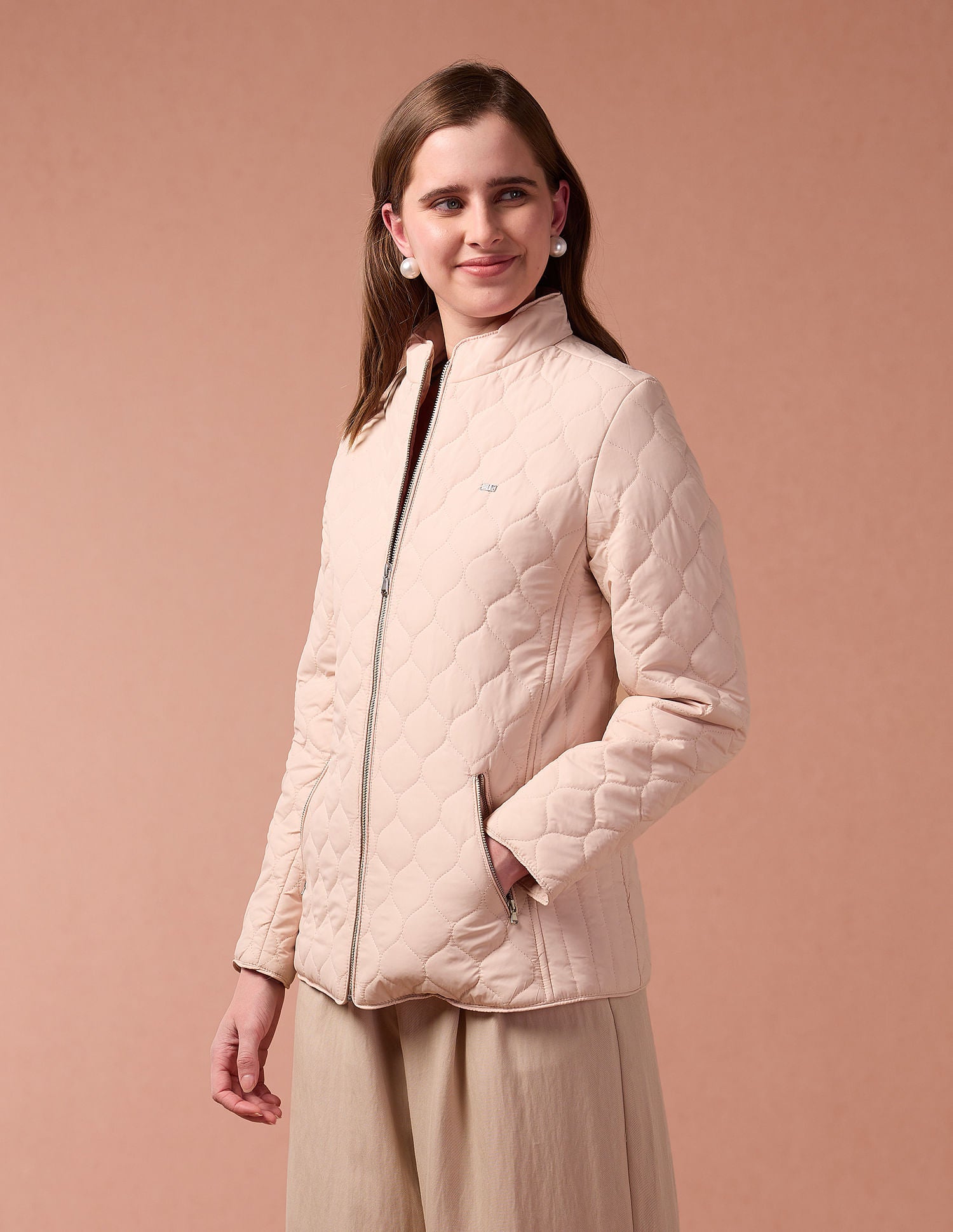 Regular Fit Quilted Jacket Light Peach - U.S. POLO ASSN. | Large