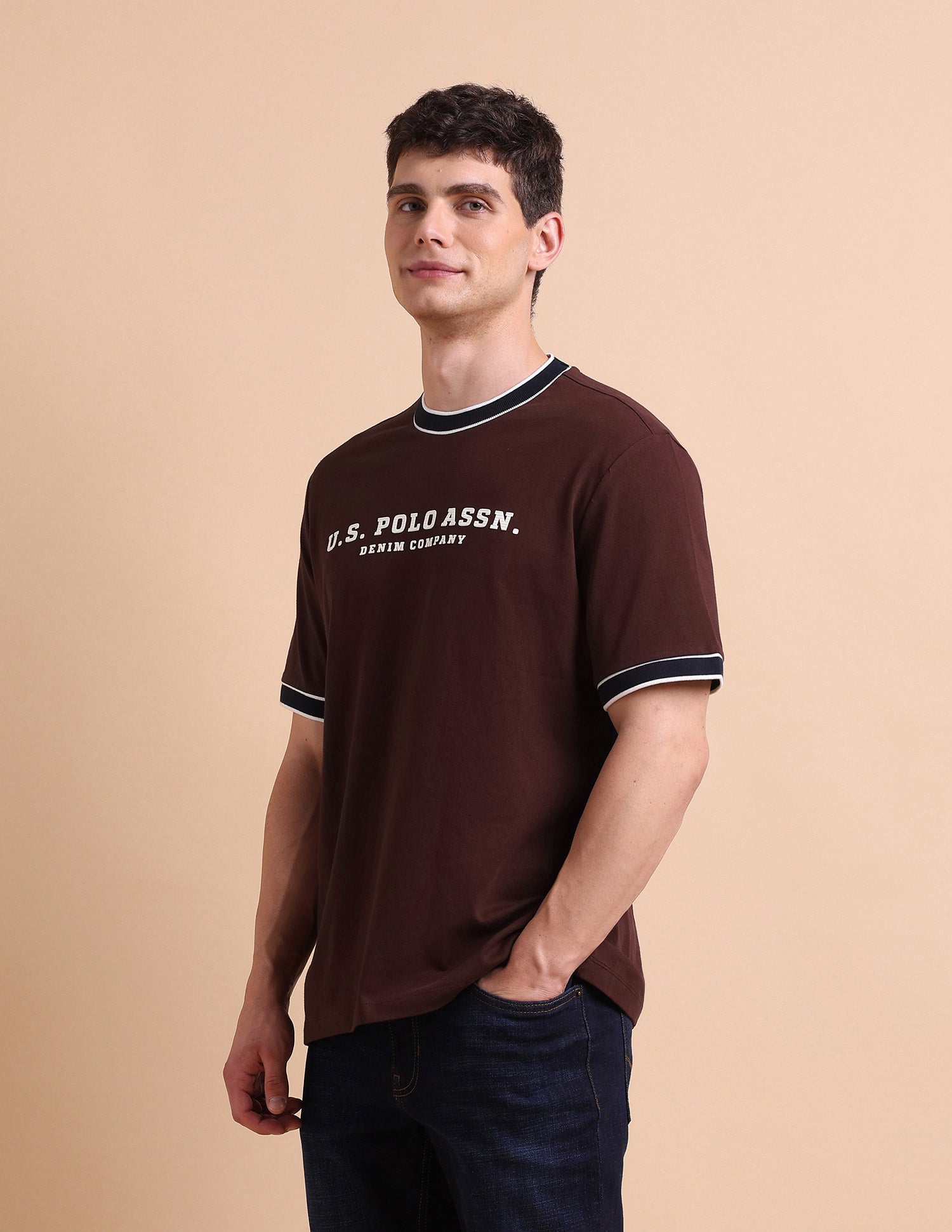 Pure Cotton Muscle Fit T-Shirt Maroon - U.S. POLO ASSN. | Large