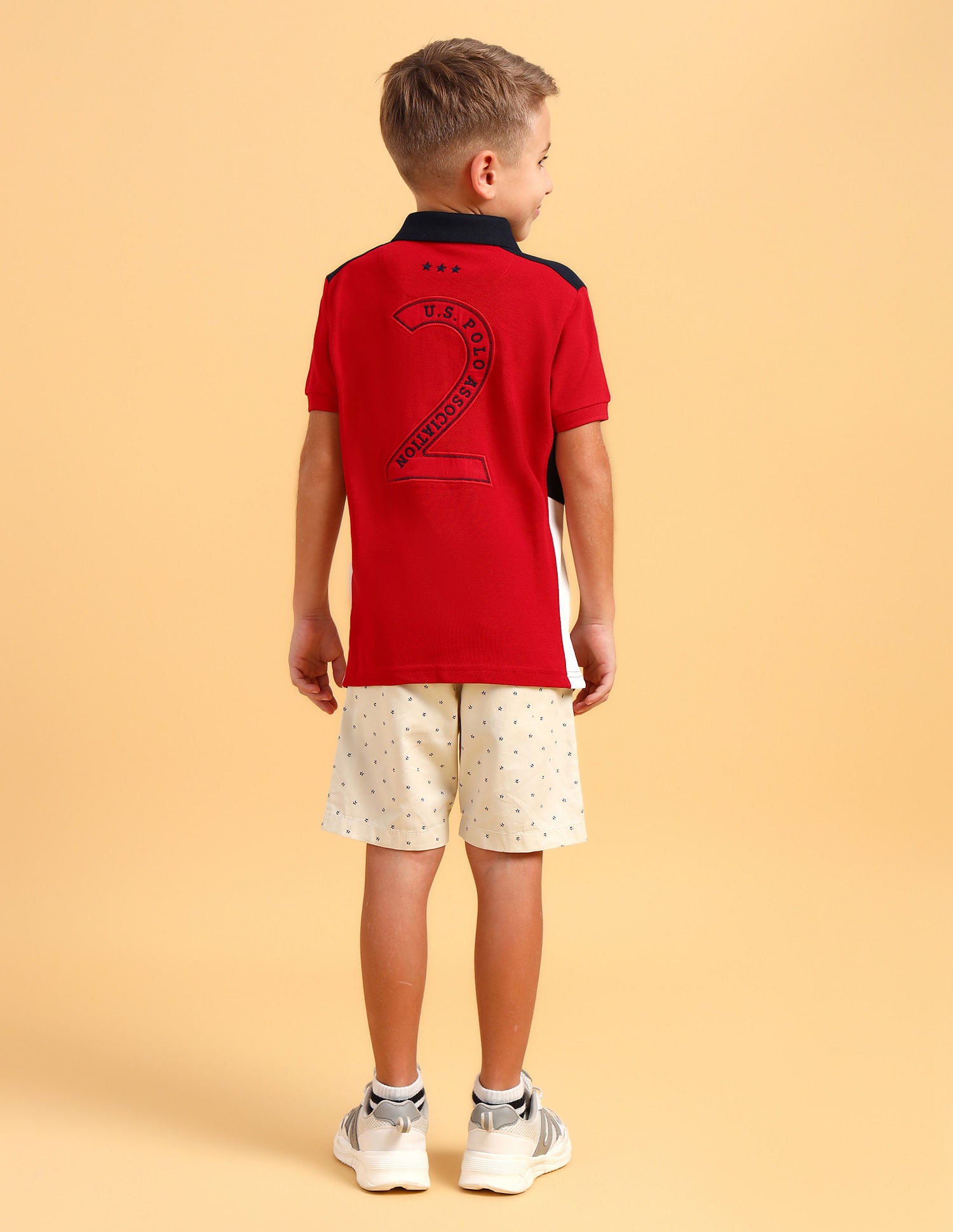 Boys Cotton Printed Polo Shirt Red - U.S. Polo Assn. India | Large