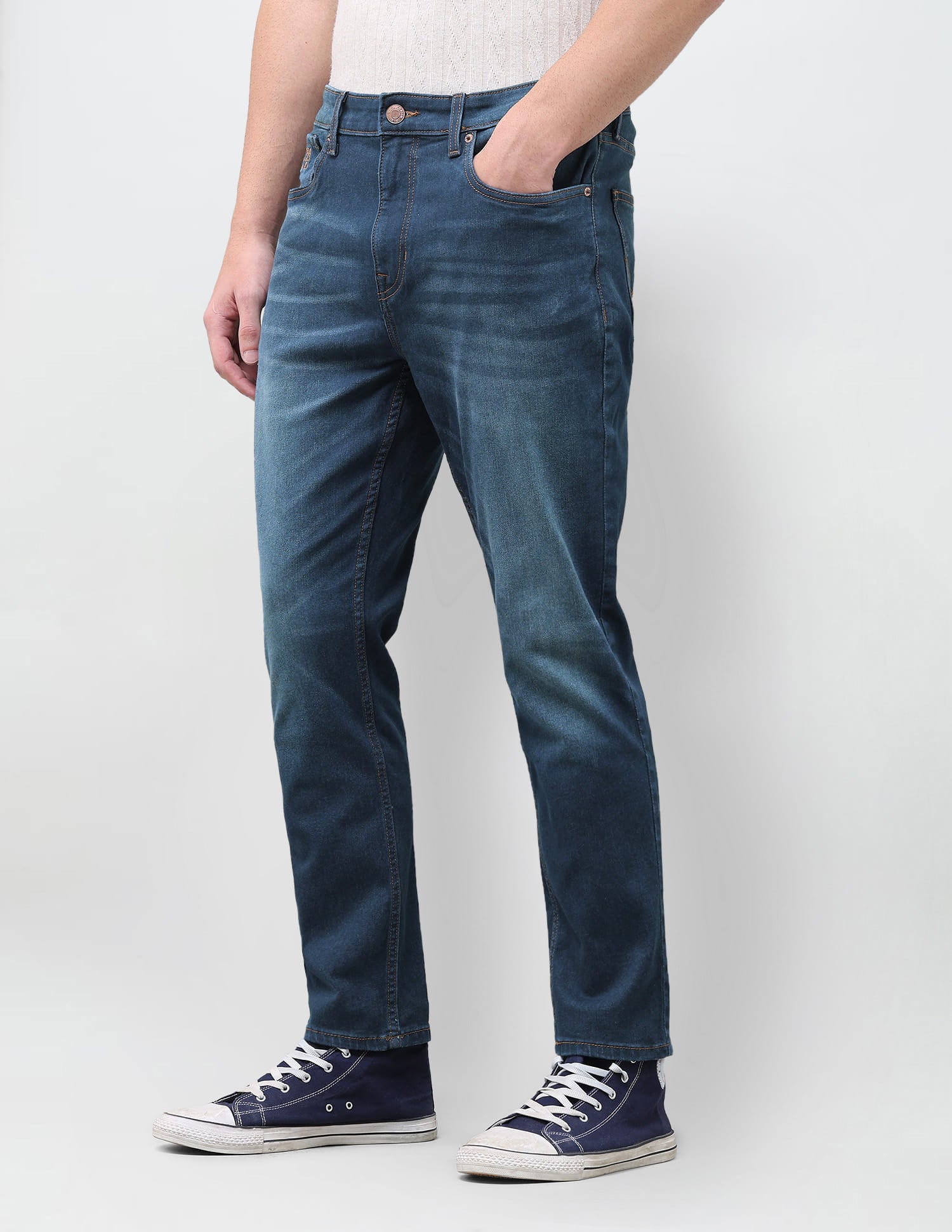 Solid Straight Fit Jeans Blue - U.S. Polo Assn. India | Large