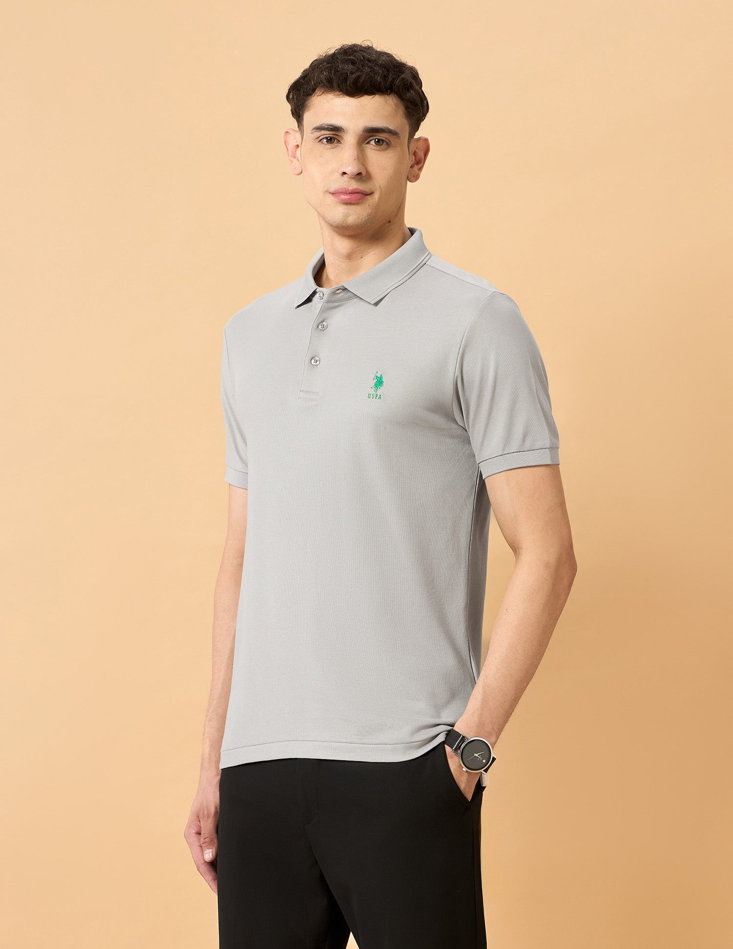 Pacho X Solid Polo Shirt Light Grey - U.S. POLO ASSN. | Large