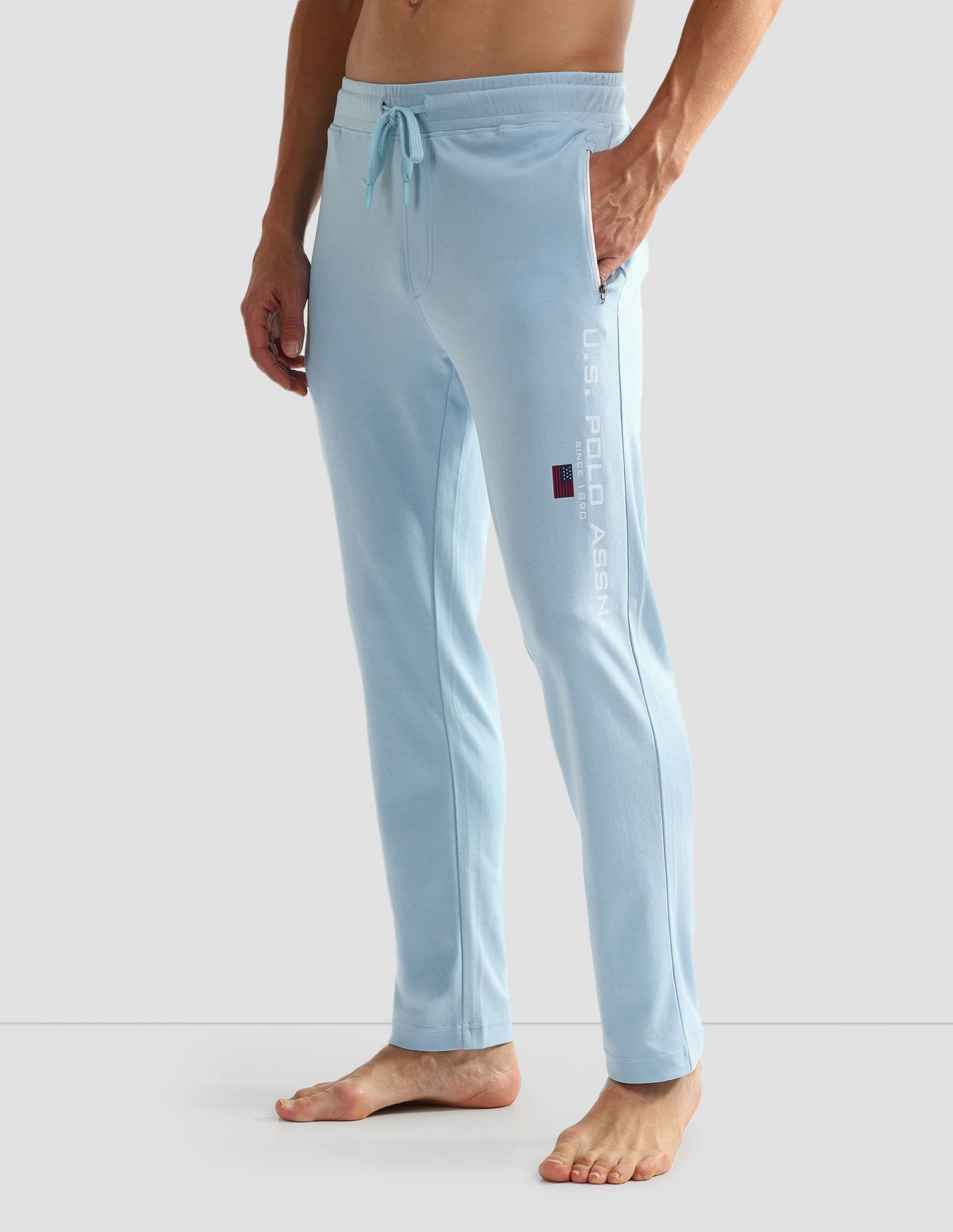 Solid OR002 Lounge Joggers - Pack Of 1 Crystal Blue - U.S. POLO ASSN. | Large