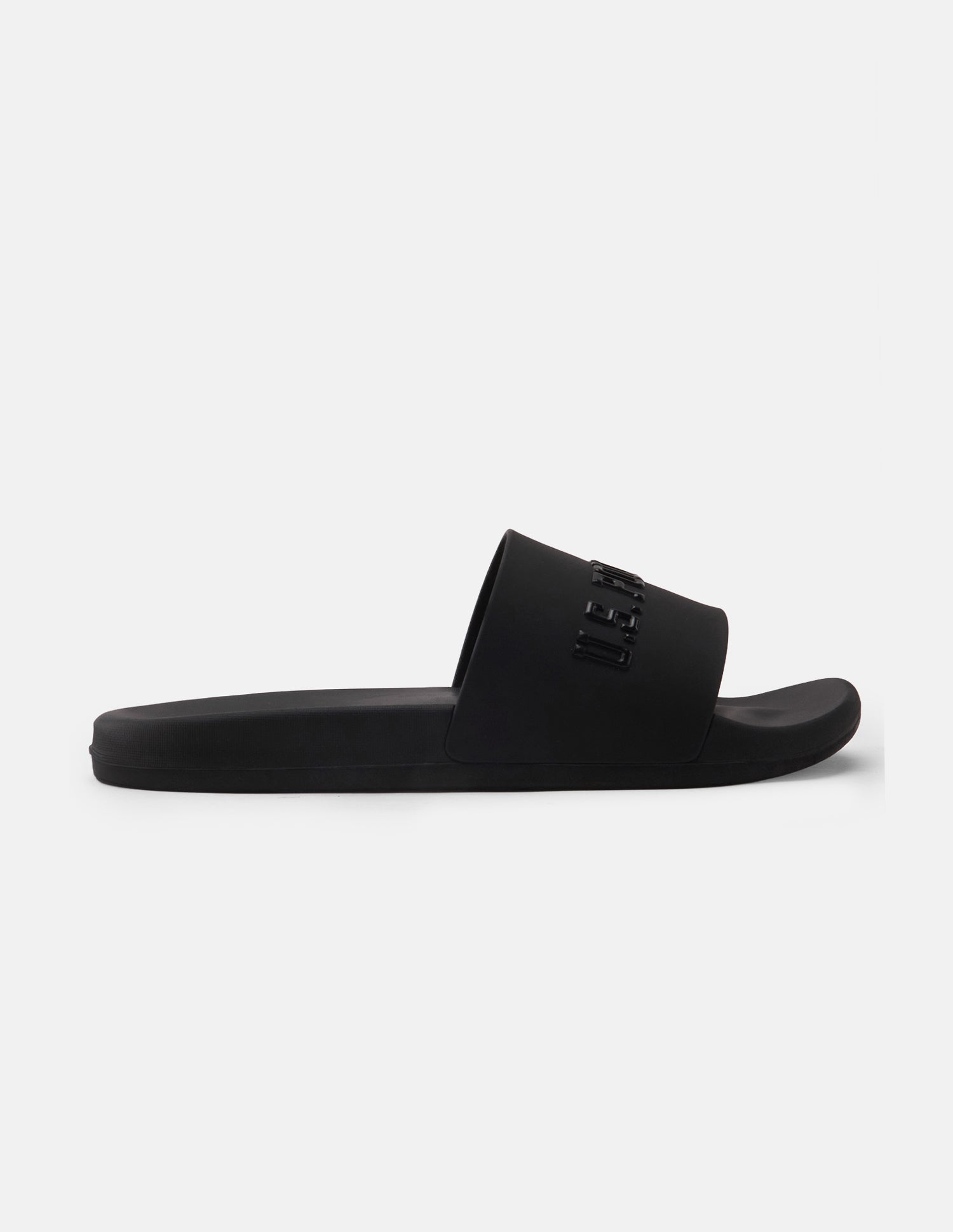 Brand Embossed Enzo Sliders Black - U.S. Polo Assn. India | Large