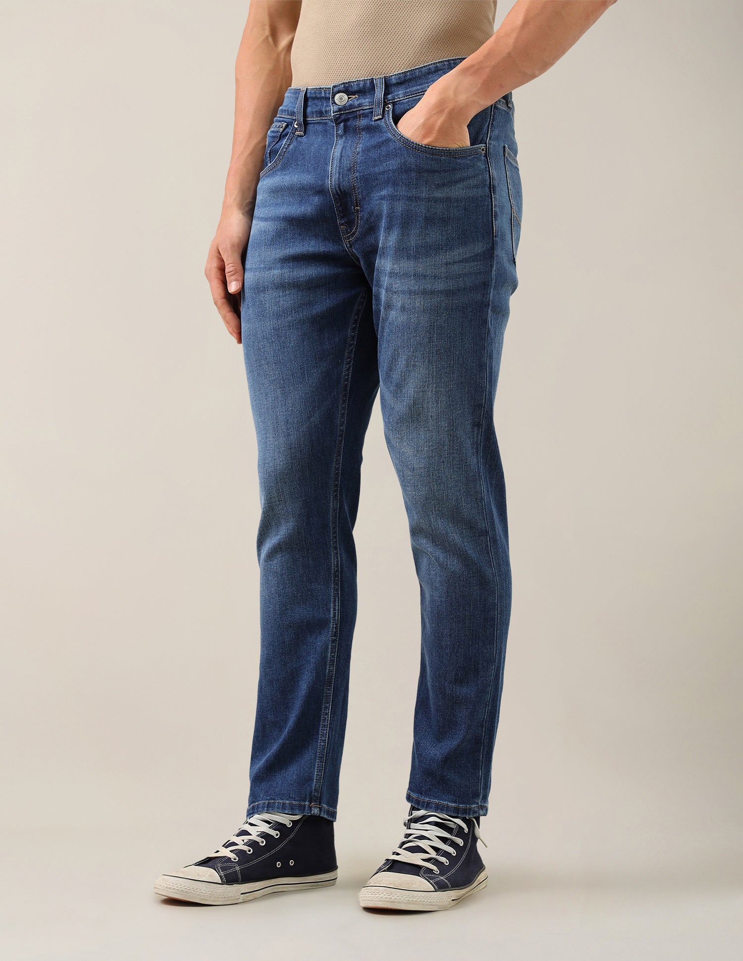 Cole Comfort Cropped Fit Blue Jeans Blue - U.S. Polo Assn. India | Large