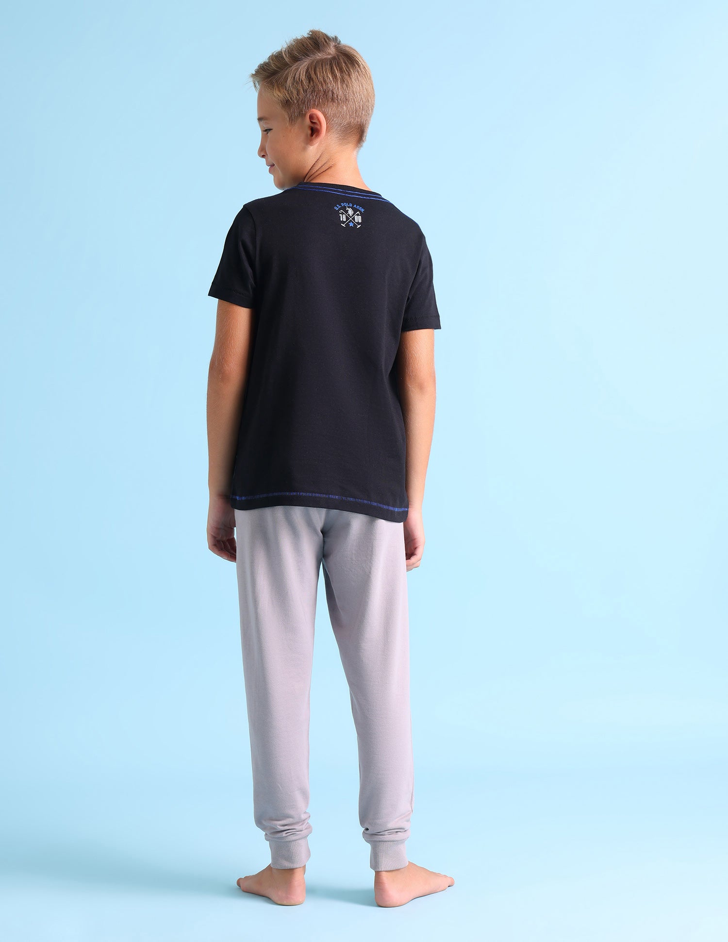 Ribbed Neck Cotton IKEA Lounge T-Shirt - Pack Of 1 Black - U.S. POLO ASSN. | Large