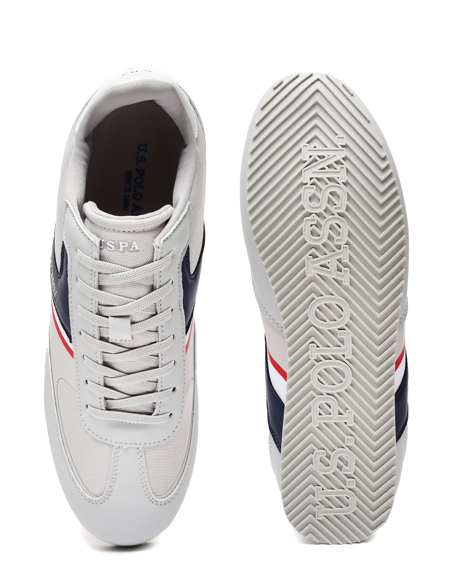 Panelled Lace Up Adler 2.0 Sneakers Grey - U.S. Polo Assn. India | Large