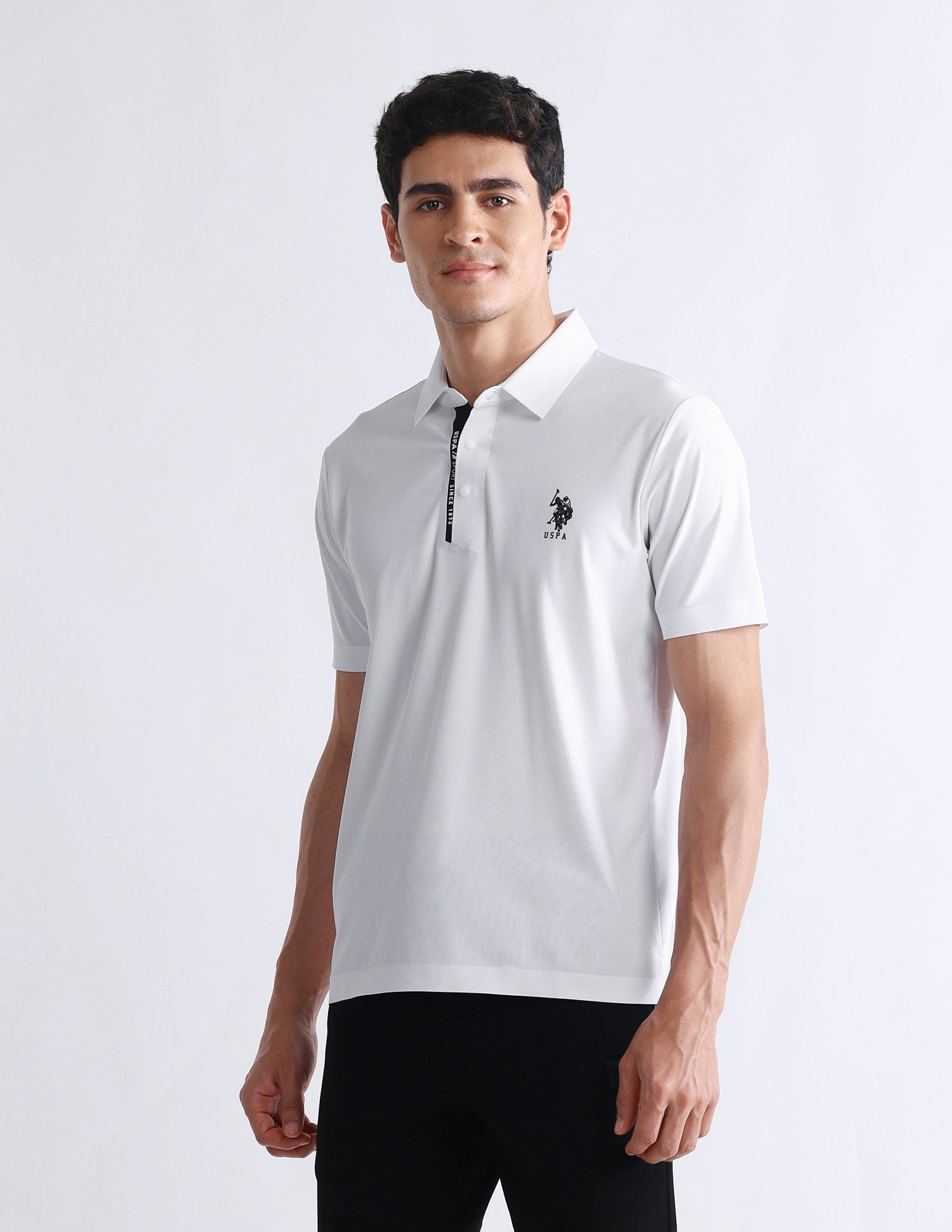 Solid Slim Fit Polo Shirt White - U.S. Polo Assn. India | Large