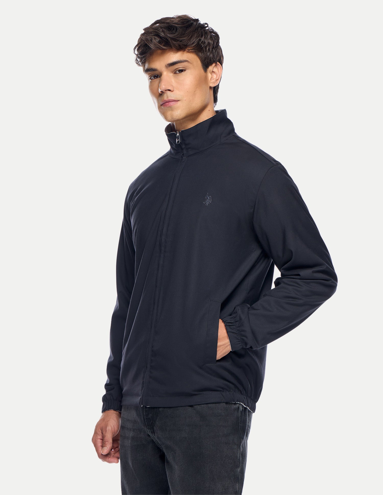 Solid Regular Fit Reversible Jacket Navy - U.S. Polo Assn. India | Large