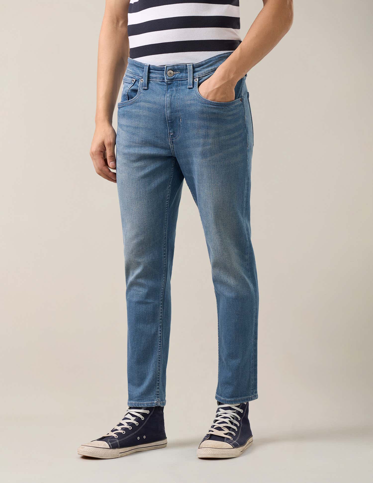 Cole Comfort Cropped Fit Blue Jeans Light Blue - U.S. Polo Assn. India | Large