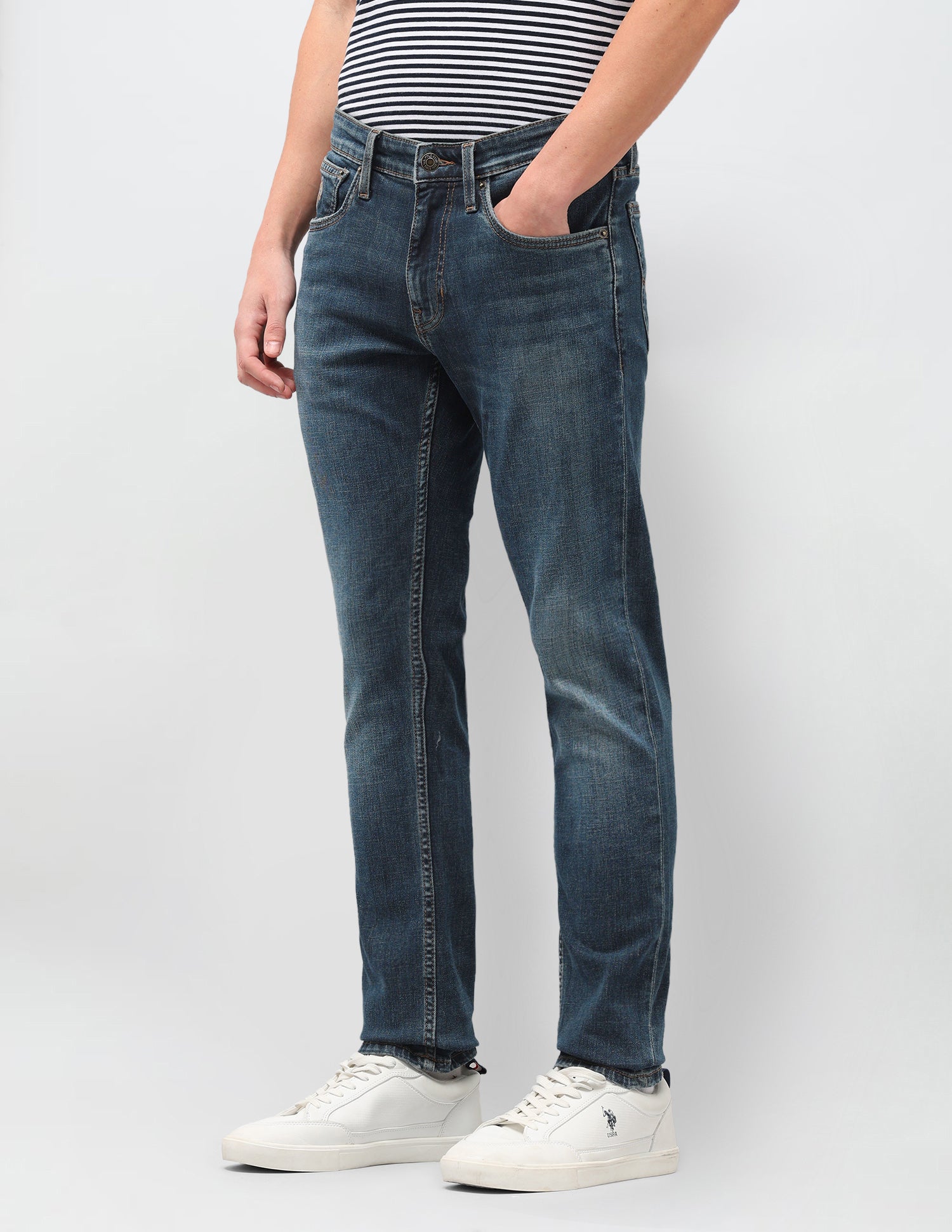Brandon Slim-Tapered Fit Blue Jeans Dark Blue - U.S. Polo Assn. India | Large