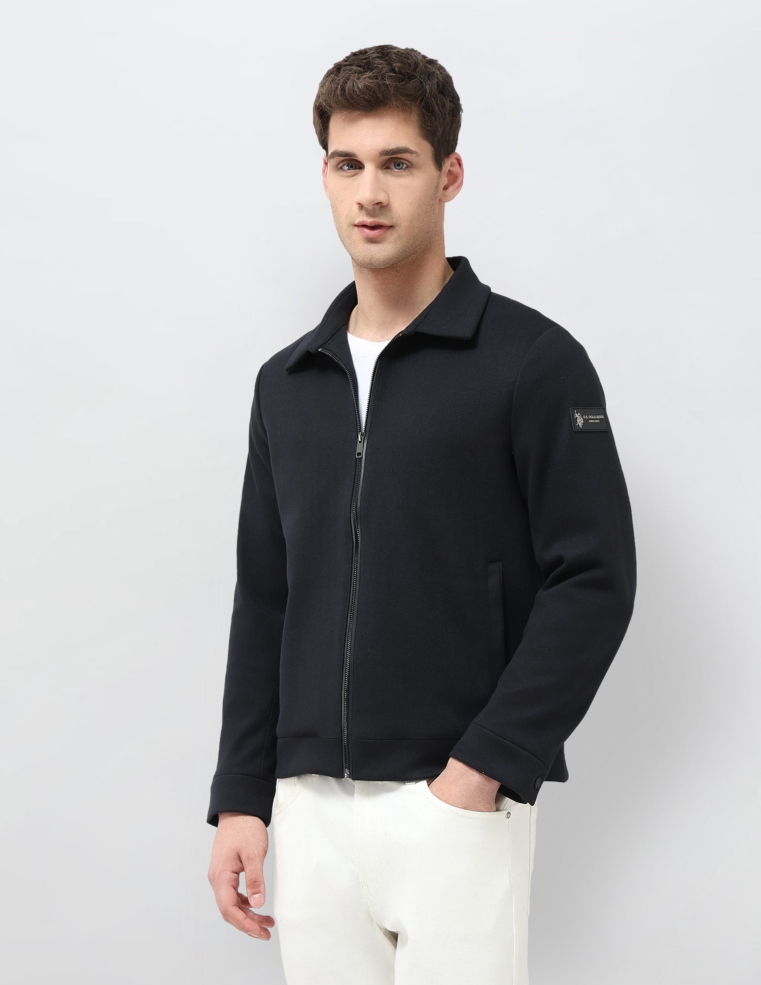 Solid Regular Fit Jacket Blue - U.S. POLO ASSN. | Large