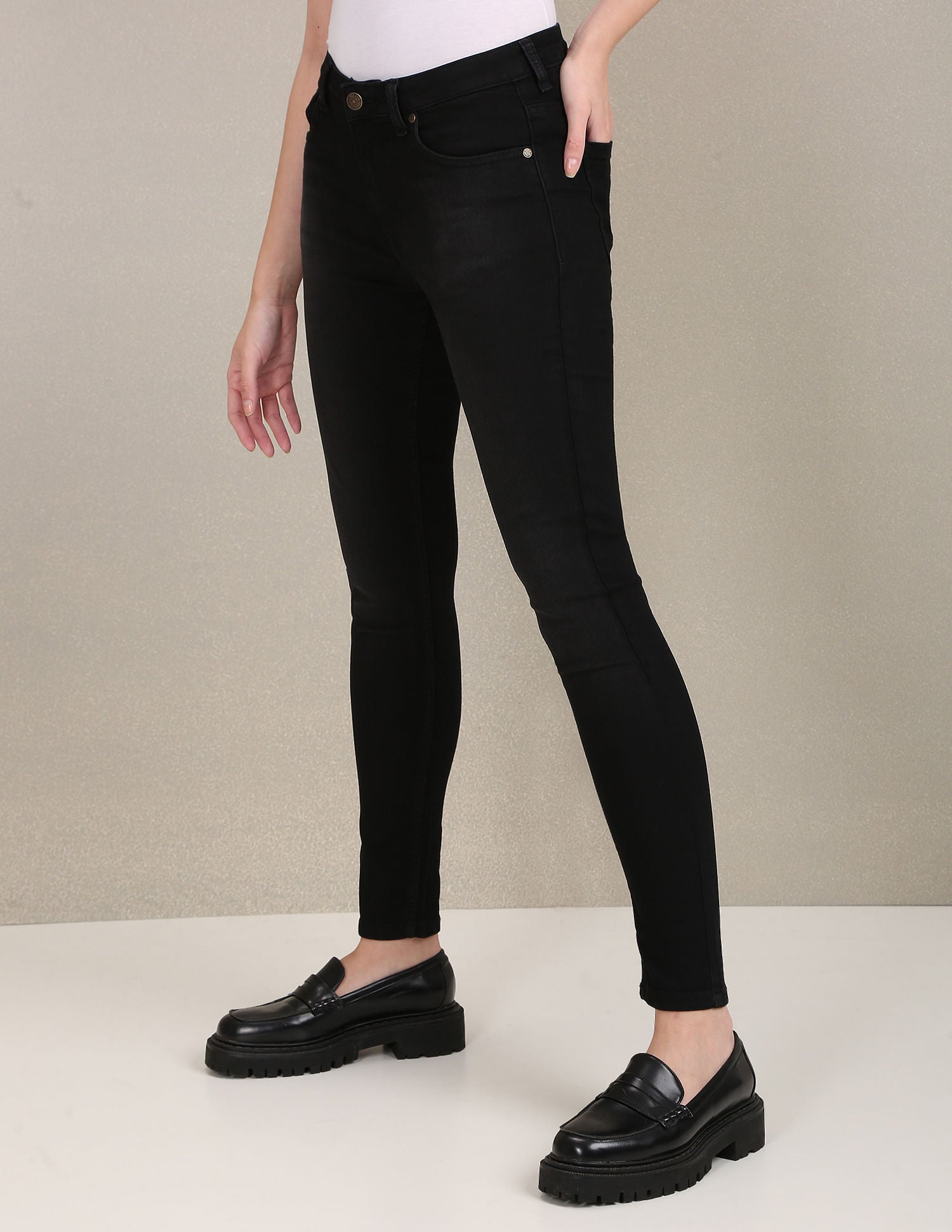 Mid Rise Skinny Fit Jeans Black - U.S. POLO ASSN. | Large